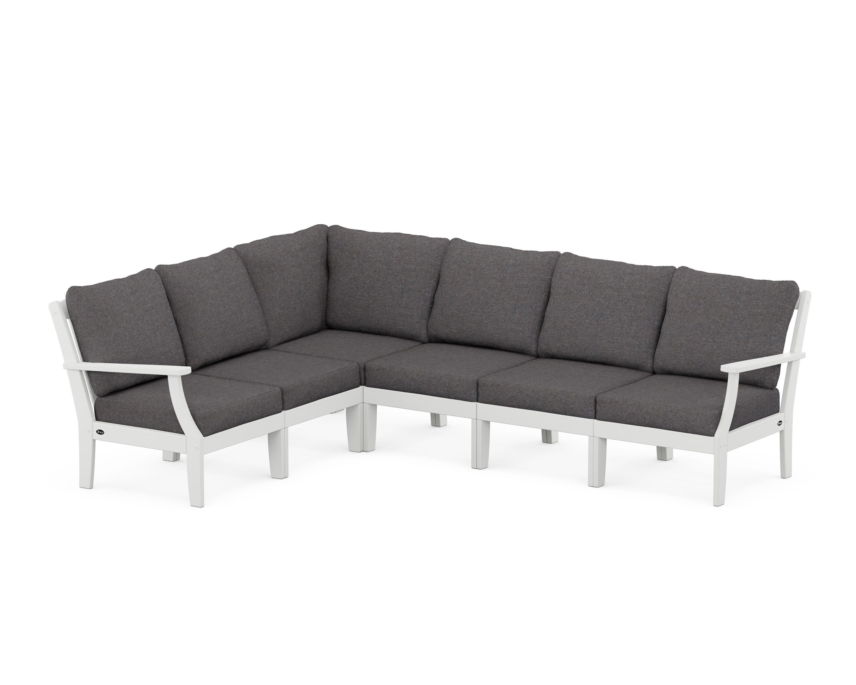 Yacht Club Modular 6-Piece Deep Seating Set in Classic White / Ash Charcoal