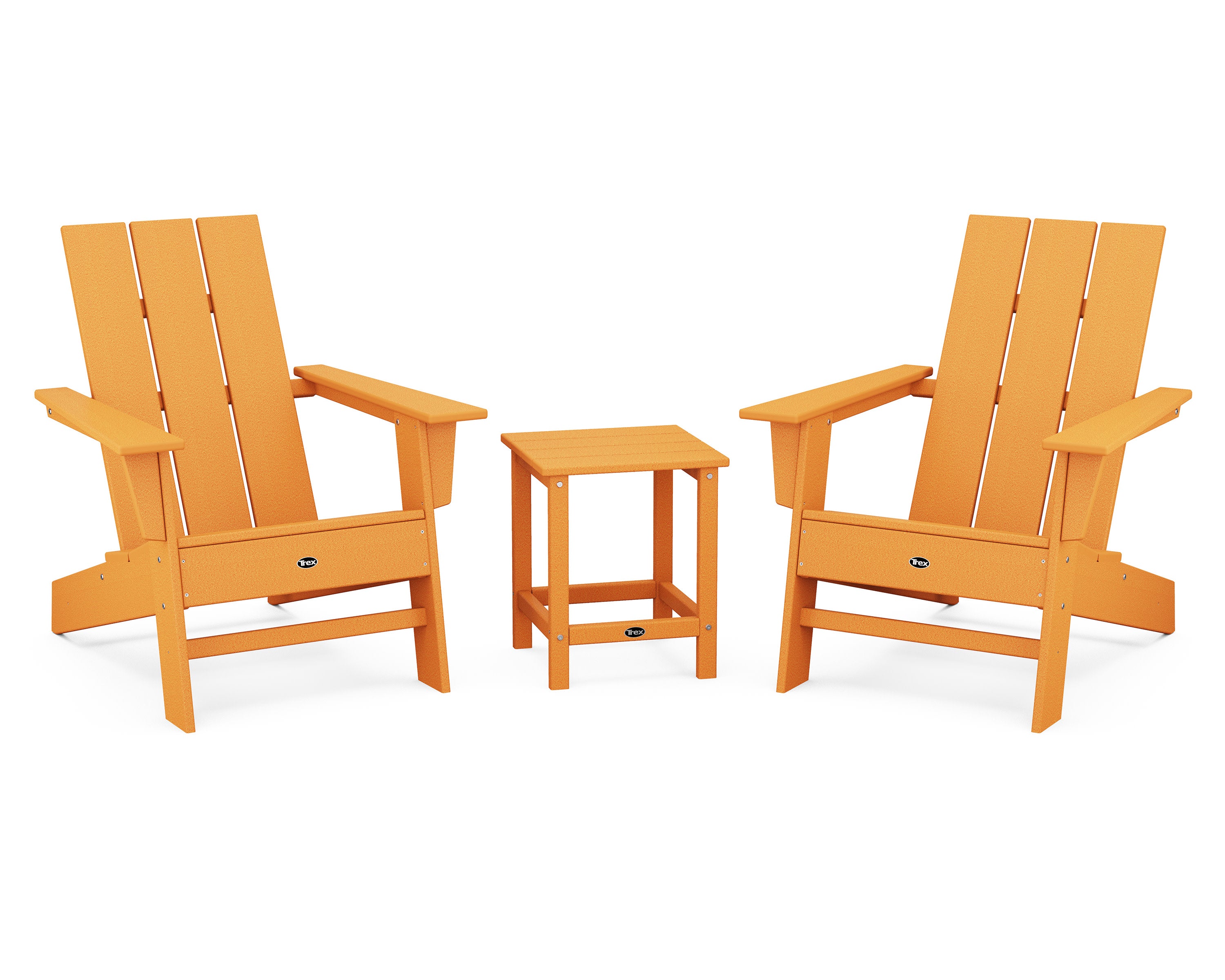 Eastport 3-Piece Modern Adirondack Set in Tangerine