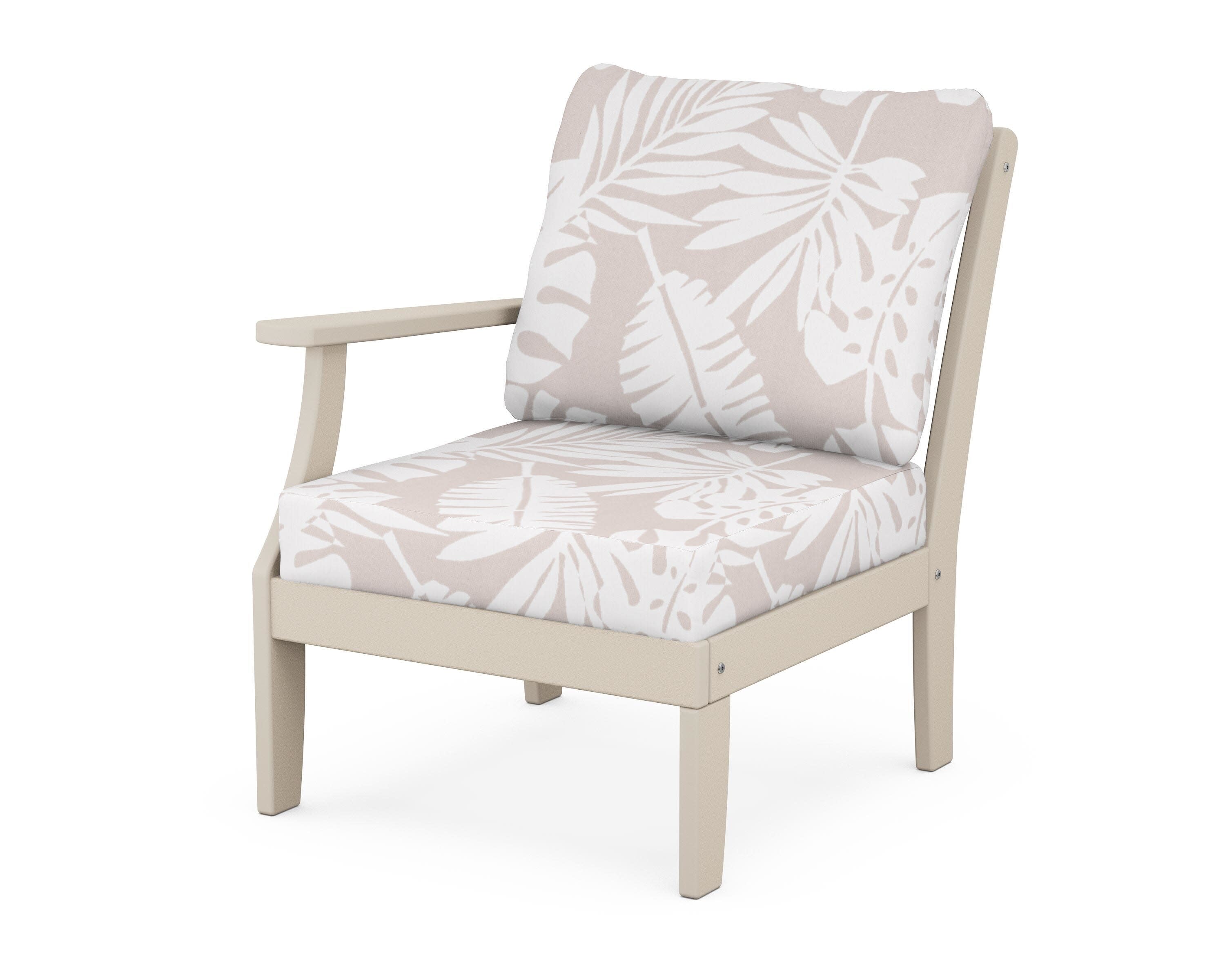 Yacht Club Modular Left Arm Chair in Sand Castle / Leaf Dune Burlap