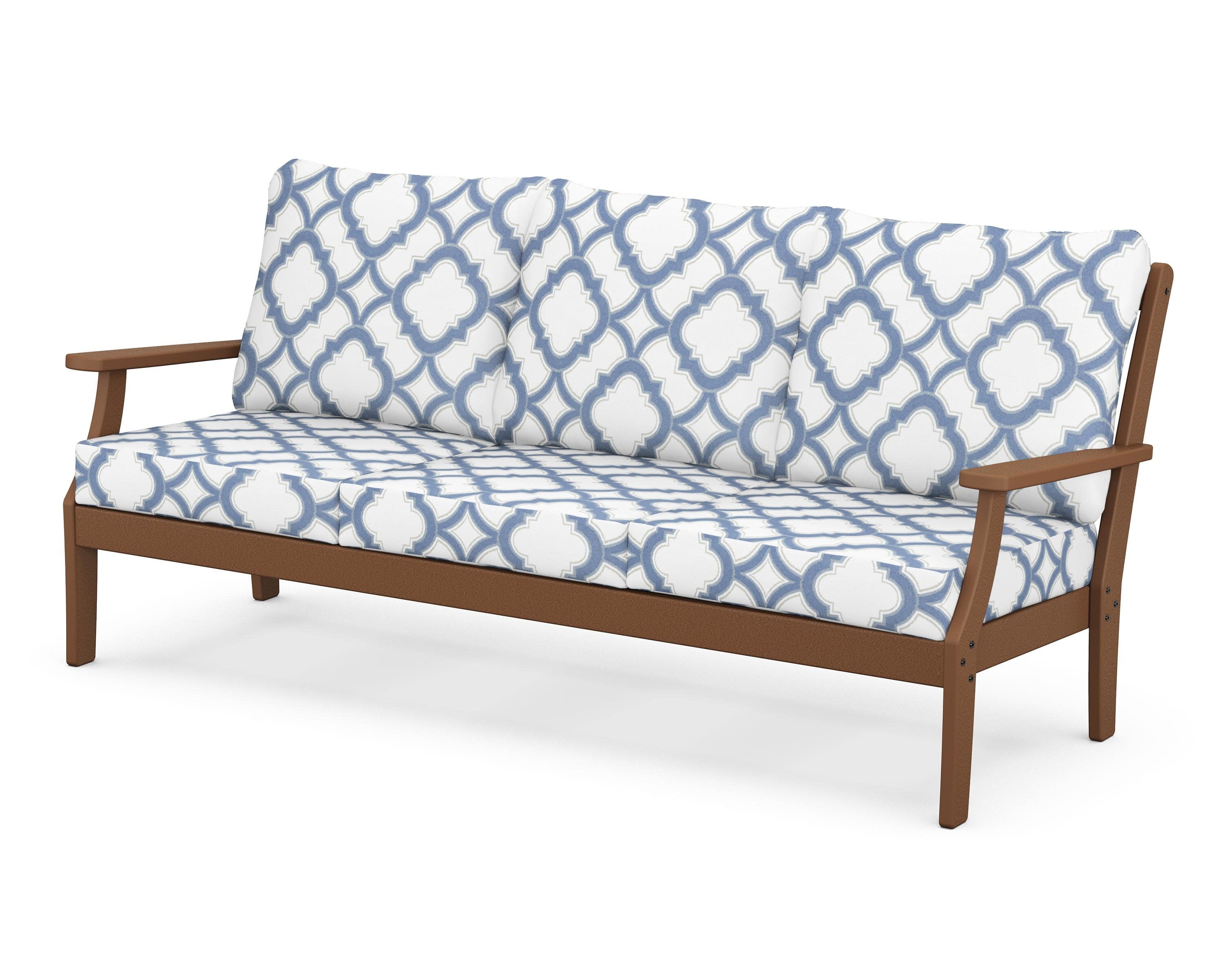 Yacht Club Deep Seating Sofa in Tree House / Trellis Sky Blue