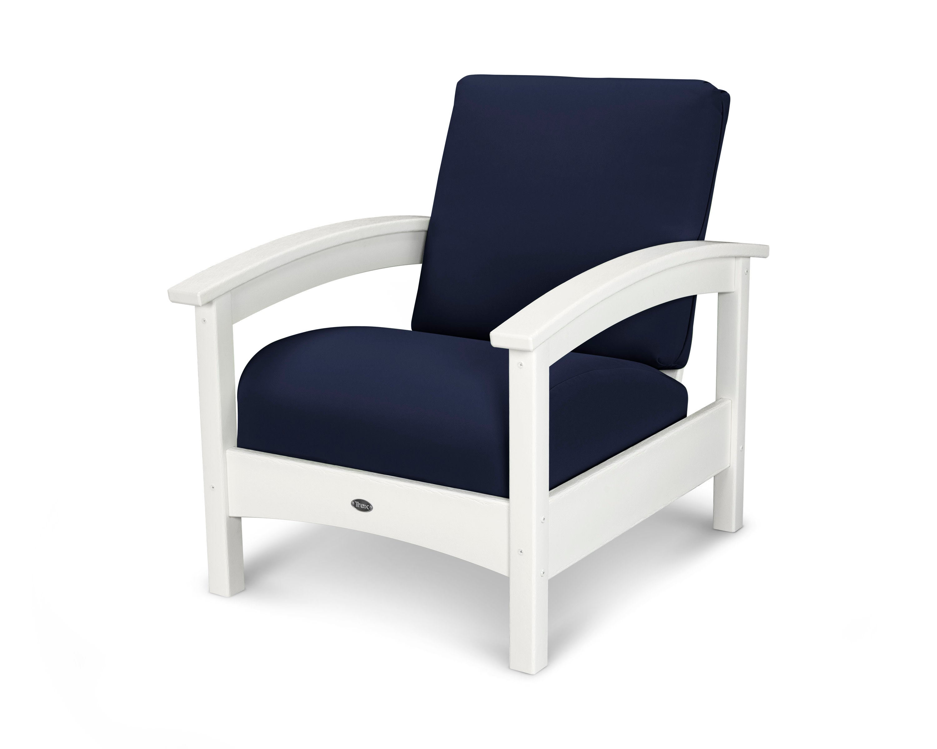 Rockport Club Chair in Classic White / Navy