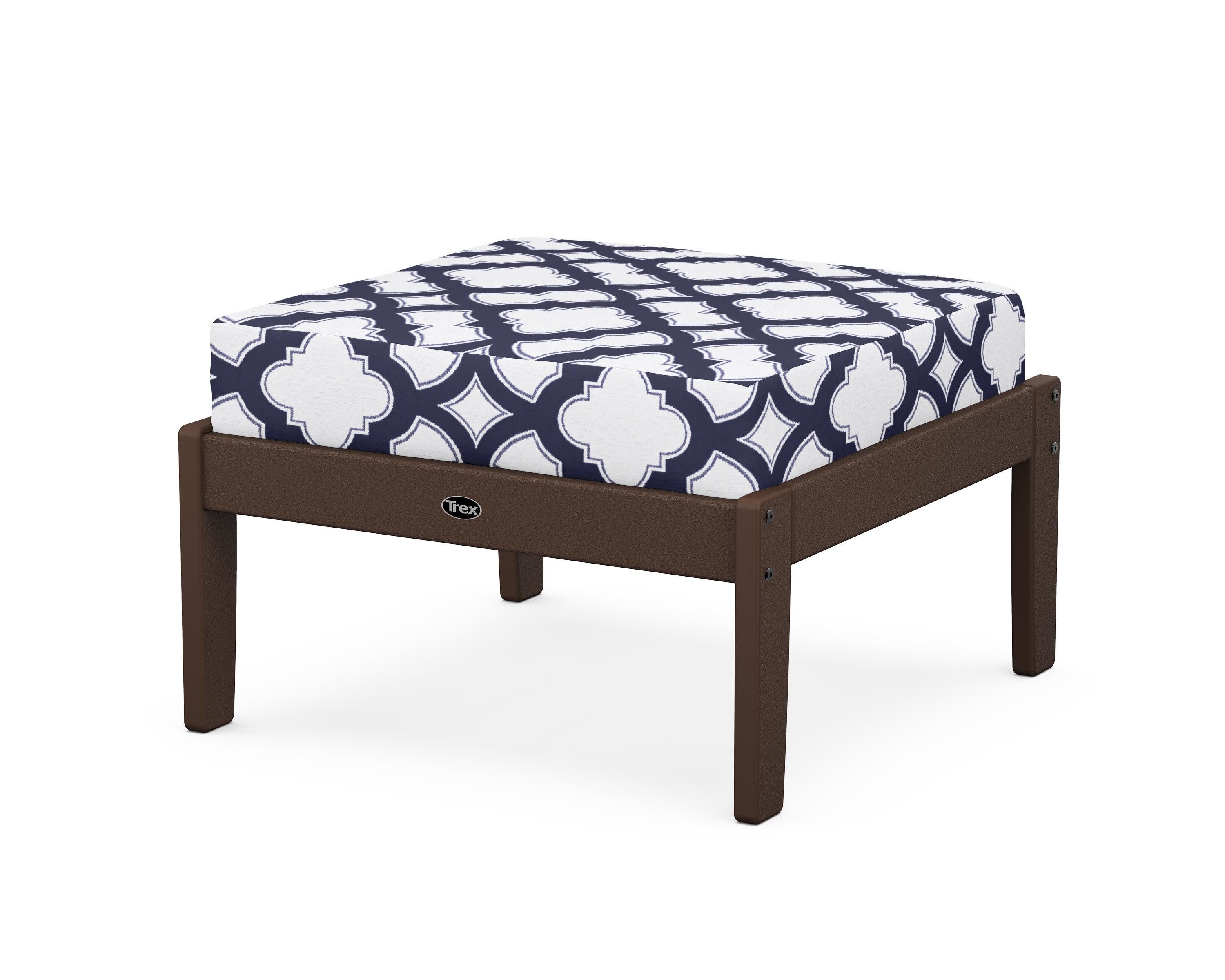Yacht Club Deep Seating Ottoman in Vintage Lantern / Trellis Navy