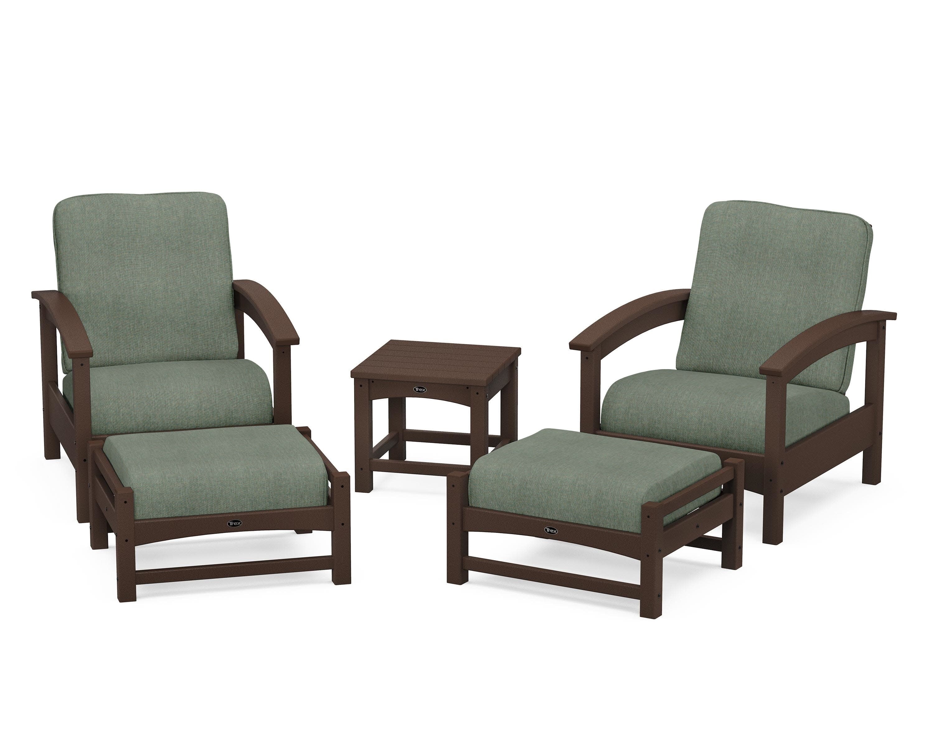 Rockport 5-Piece Deep Seating Set in Vintage Lantern / Cast Sage