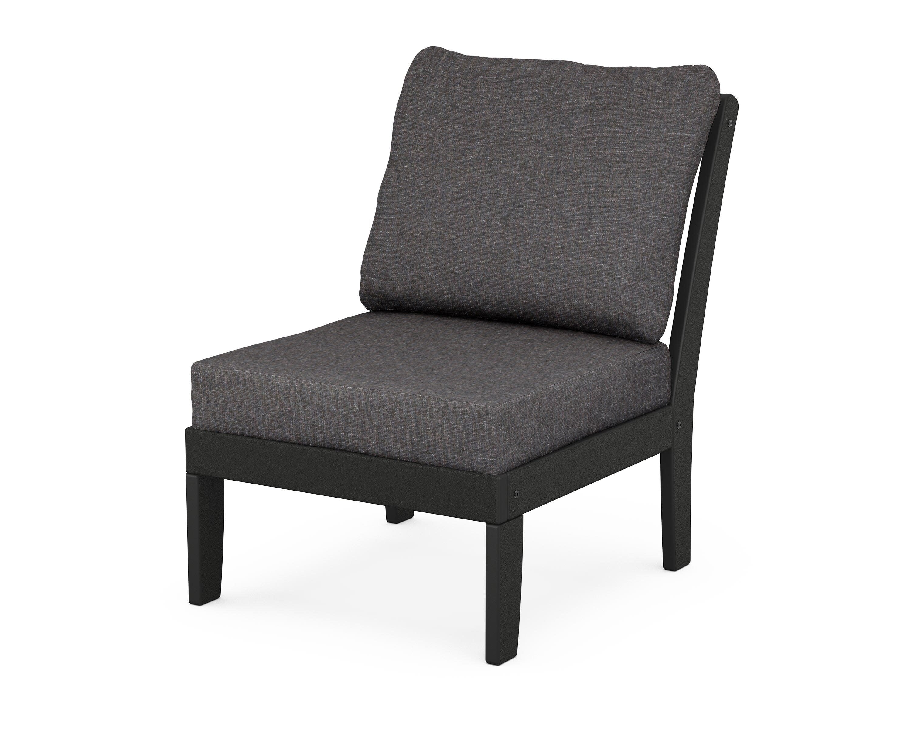 Yacht Club Modular Armless Chair in Charcoal Black / Ash Charcoal