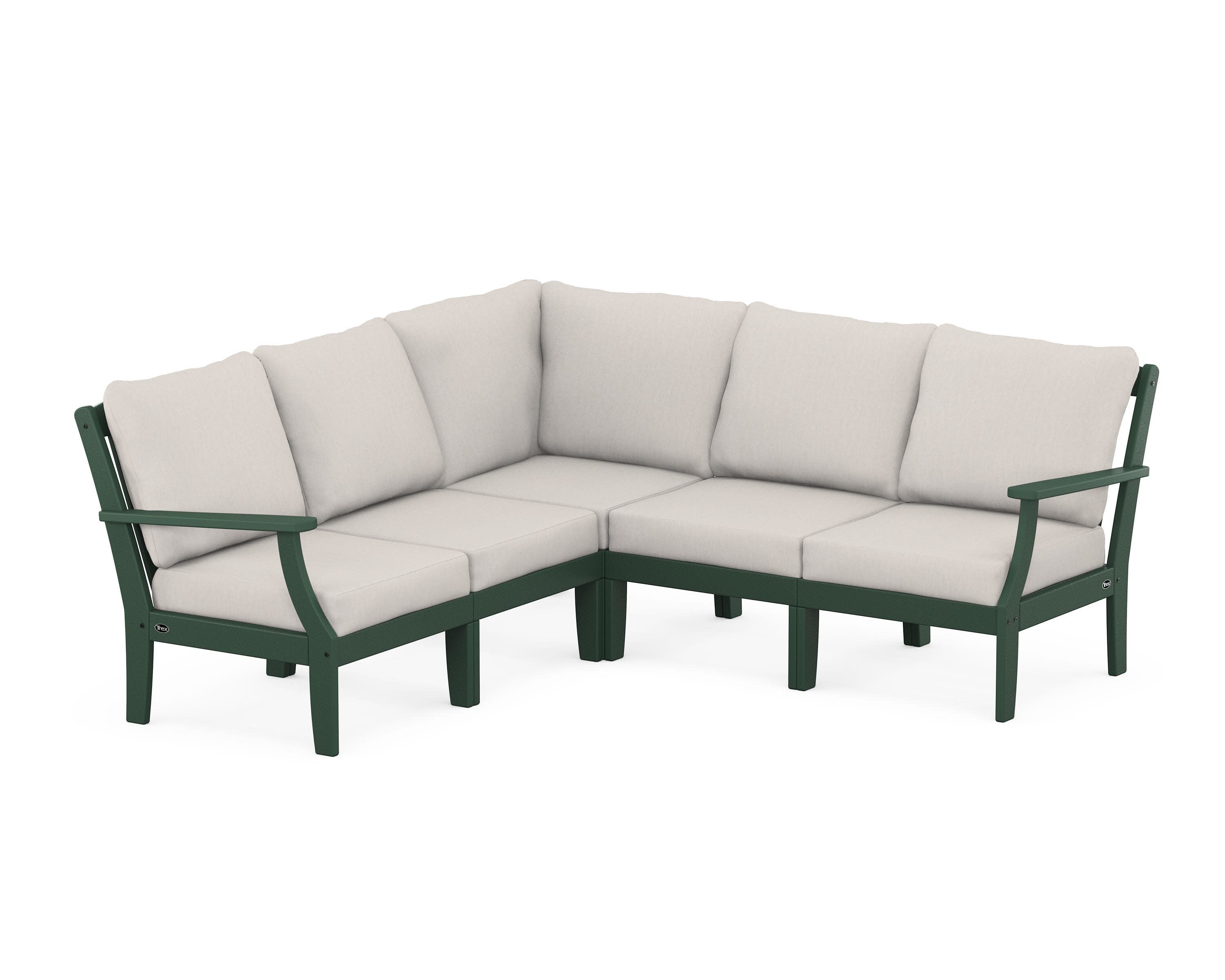 Yacht Club Modular 5-Piece Deep Seating Set in Rainforest Canopy / Cast Ash