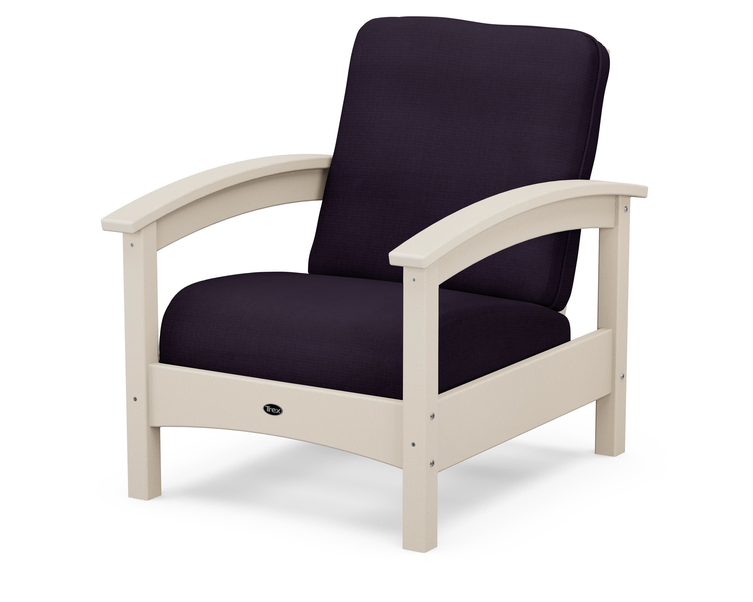 Rockport Club Chair in Sand Castle / Navy Linen