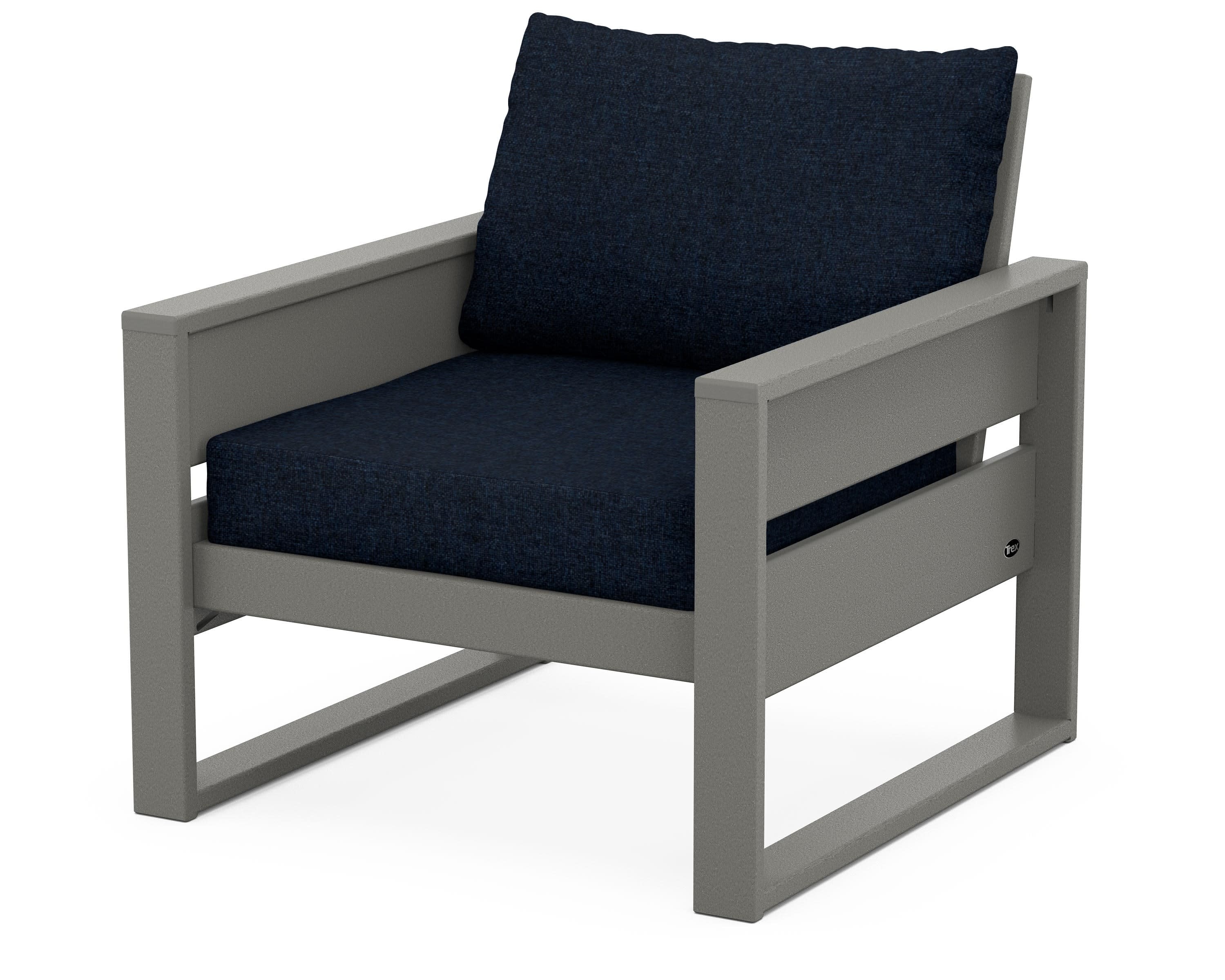 Eastport Club Chair in Stepping Stone / Marine Indigo