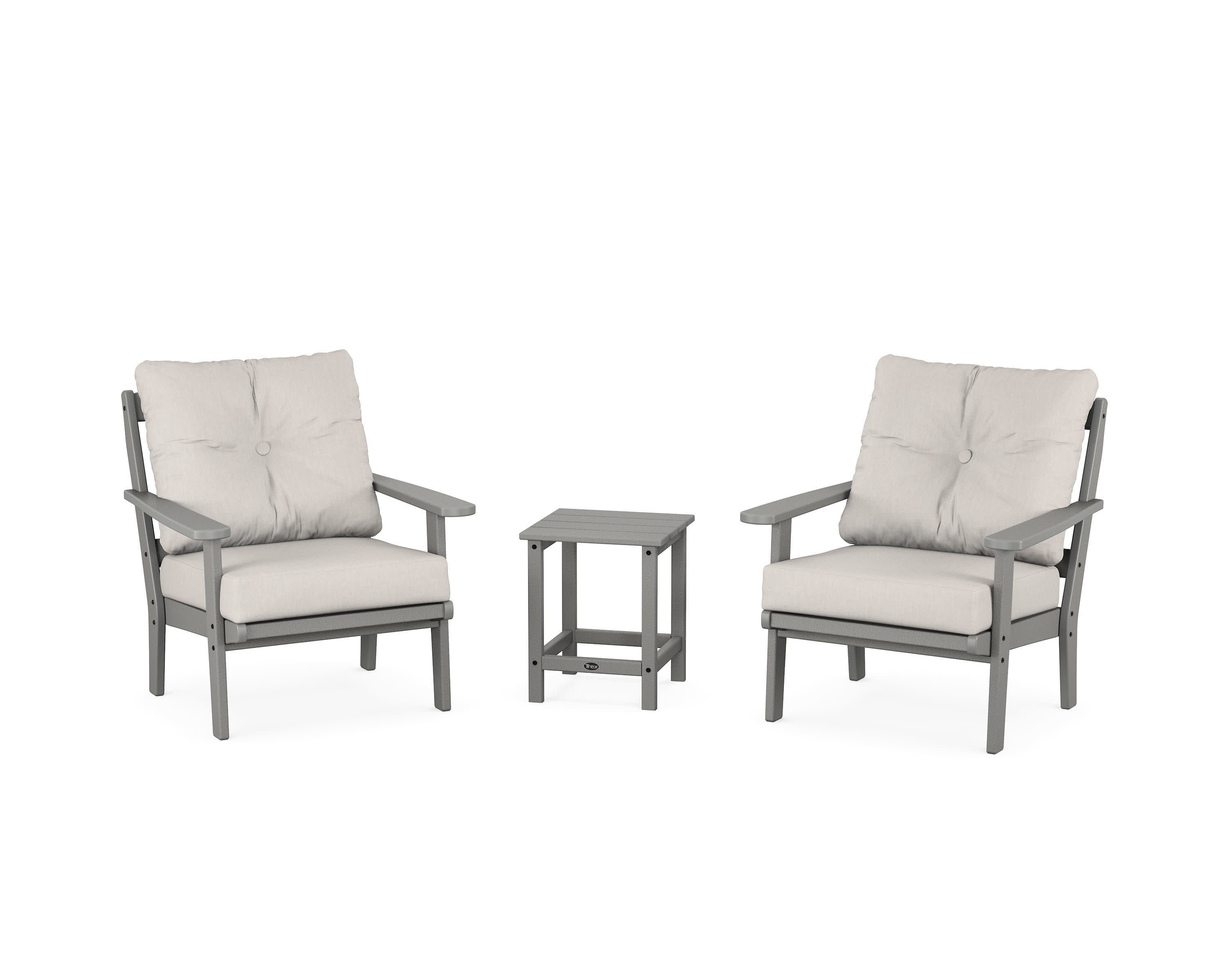 Cape Cod 3-Piece Deep Seating Set in Stepping Stone / Cast Ash