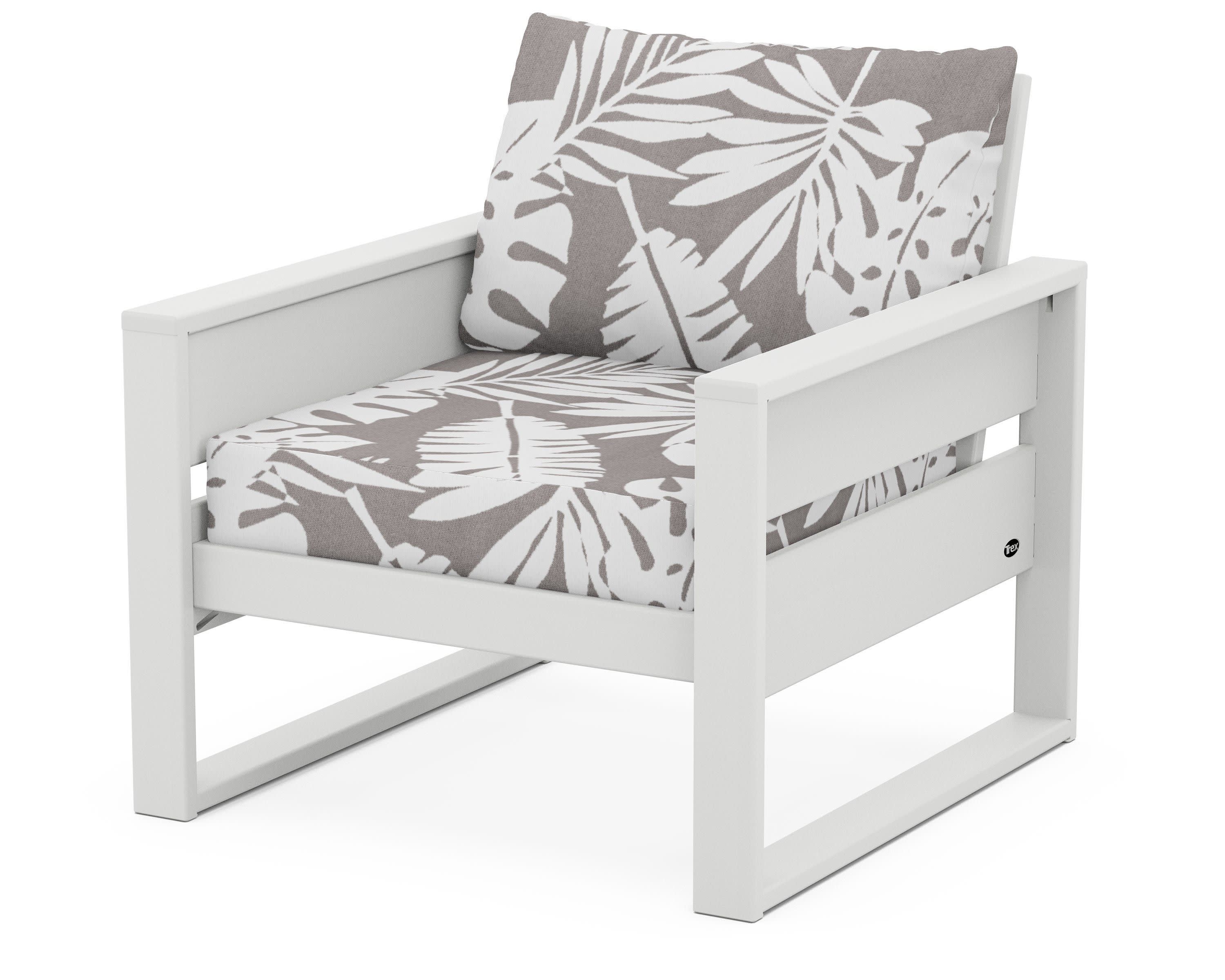 Eastport Club Chair in Classic White / Leaf Grey Mist