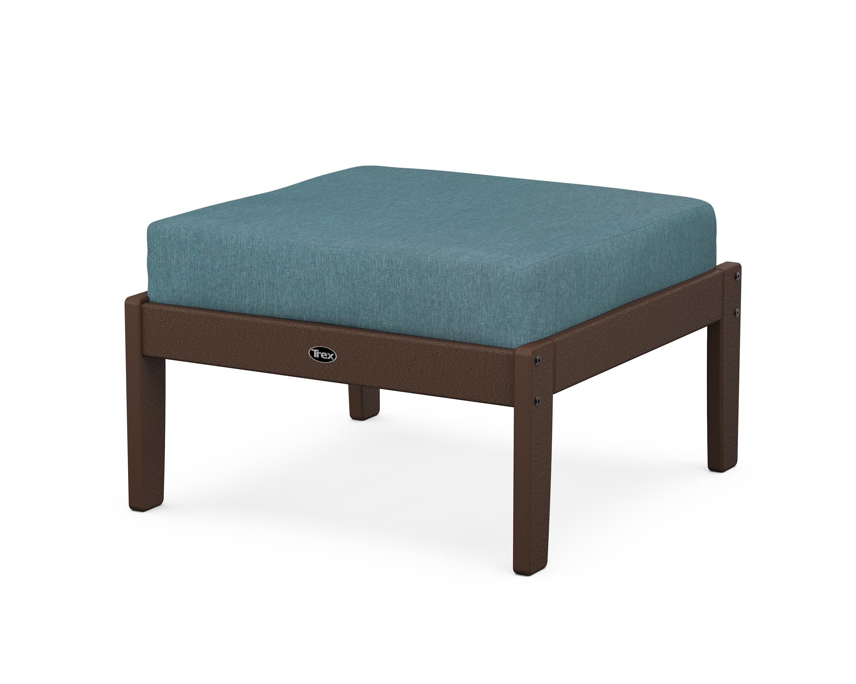 Yacht Club Deep Seating Ottoman in Vintage Lantern / Ocean Teal