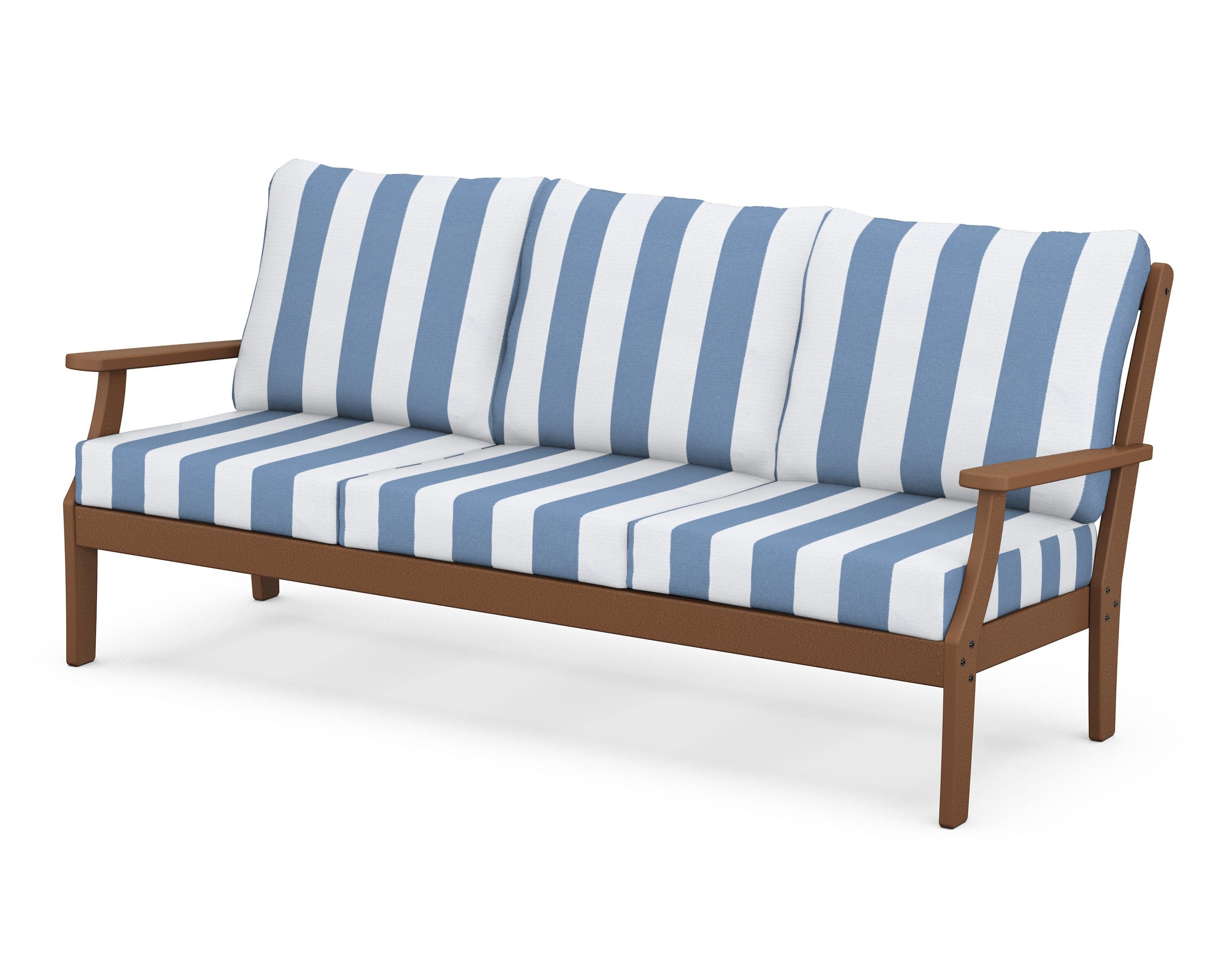 Yacht Club Deep Seating Sofa in Tree House / Cabana Stripe Sky Blue