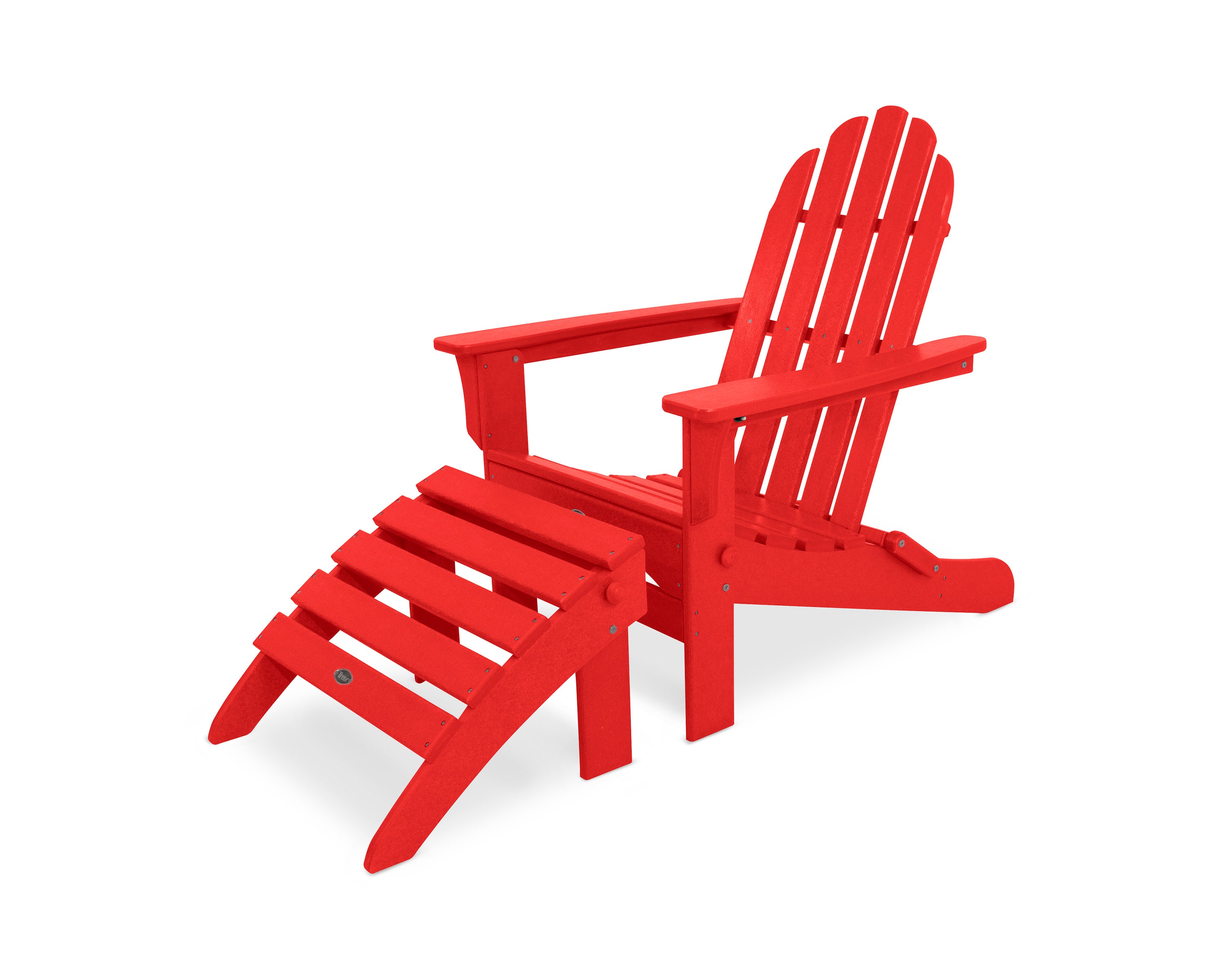 Cape Cod 2-Piece Folding Adirondack Seating Set in Sunset Red