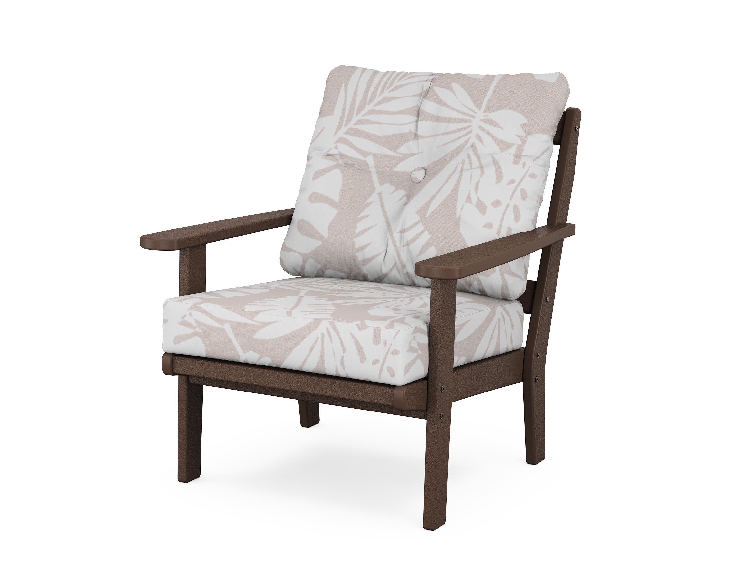 Cape Cod Deep Seating Chair in Vintage Lantern / Leaf Dune Burlap