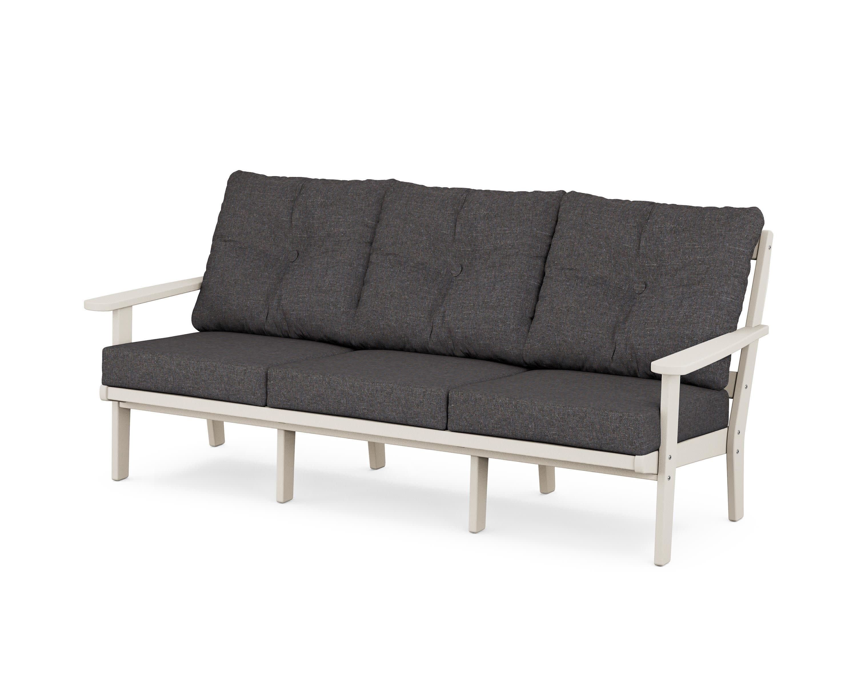 Cape Cod Deep Seating Sofa in Sand Castle / Ash Charcoal