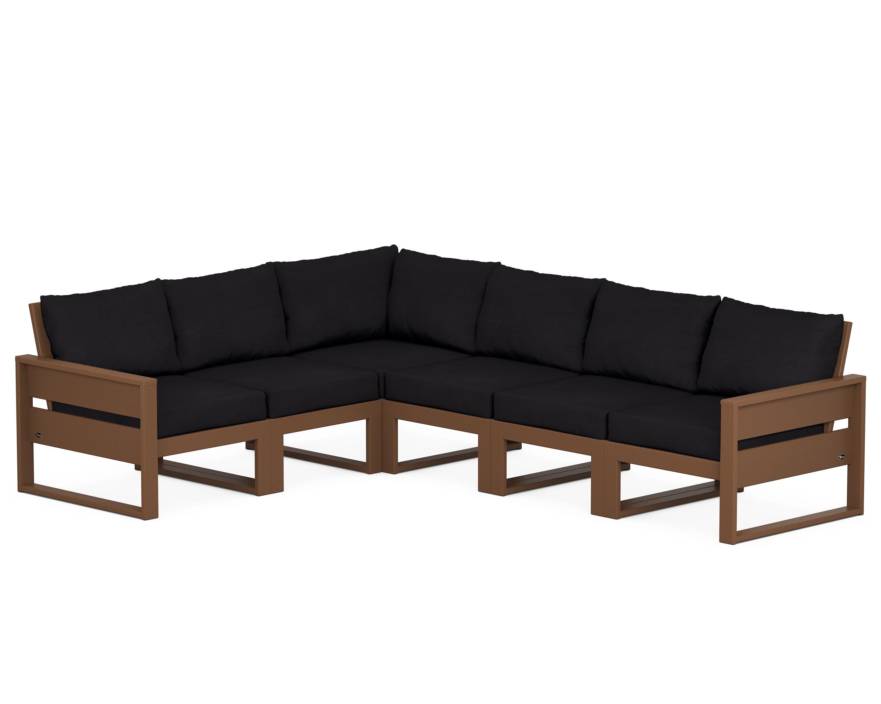 Eastport 6-Piece Sectional in Tree House / Midnight Linen