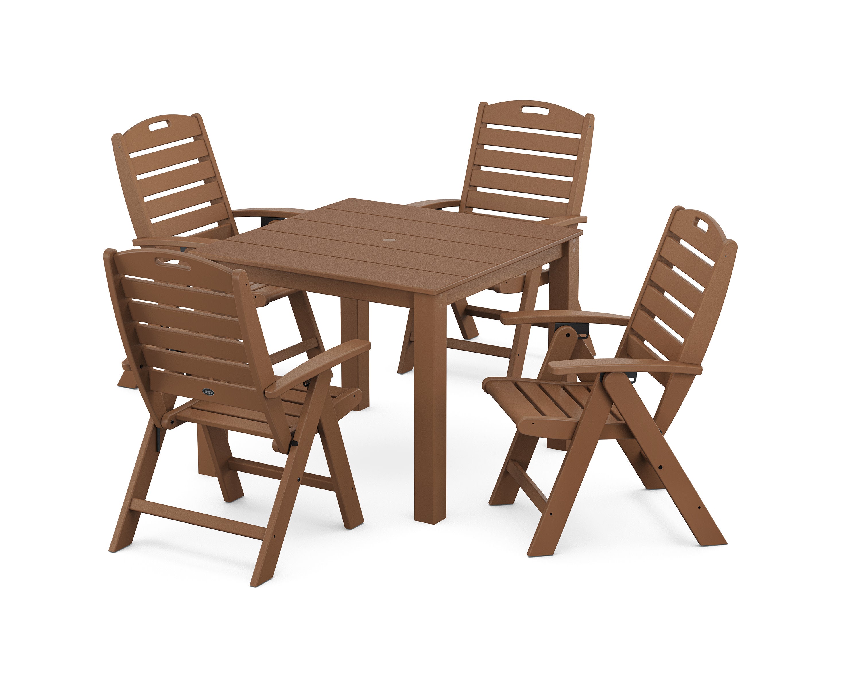 Yacht Club Highback Chair 5-Piece Parsons Dining Set in Tree House