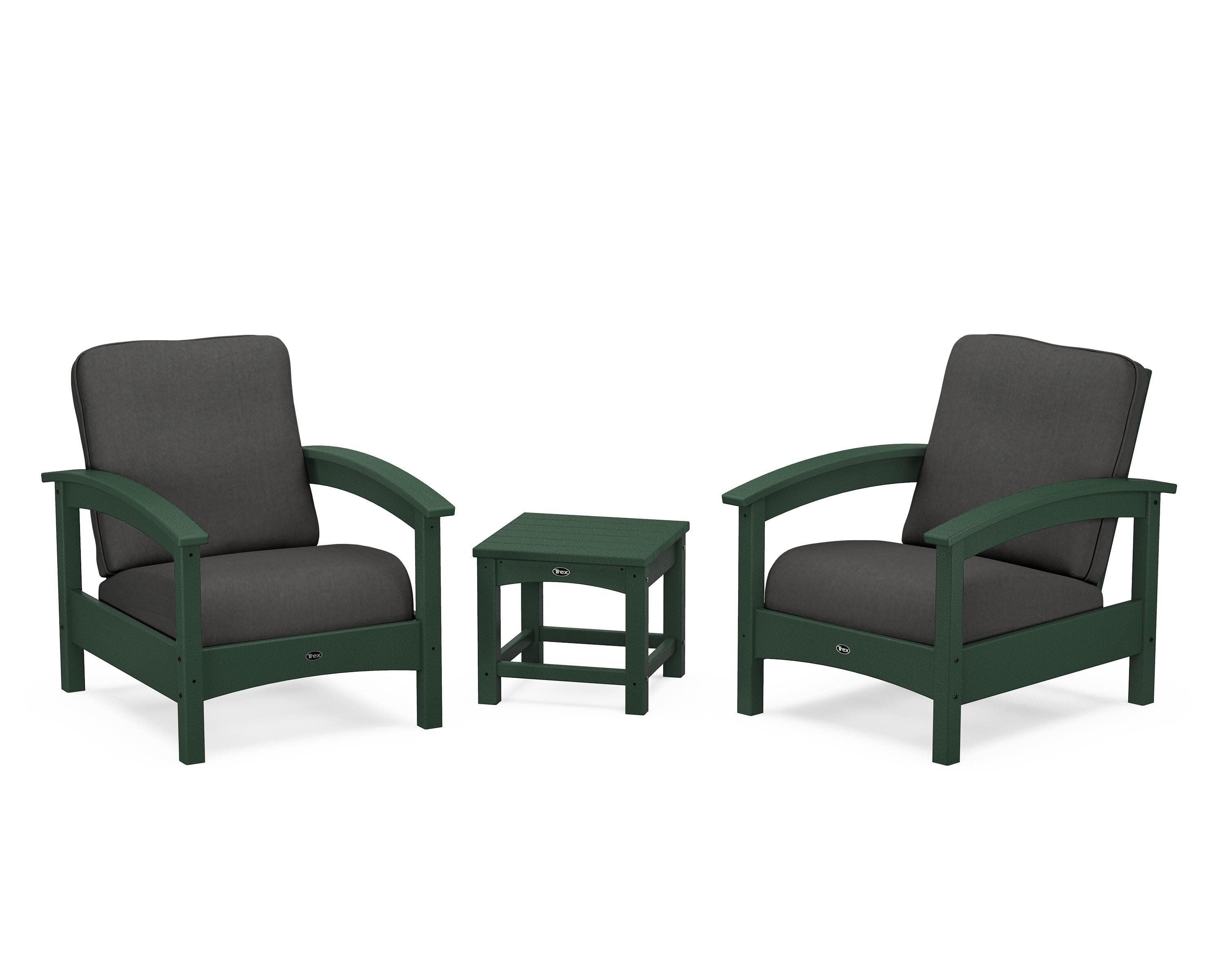 Rockport Club 3-Piece Deep Seating Conversation Set in Rainforest Canopy / Spectrum Carbon