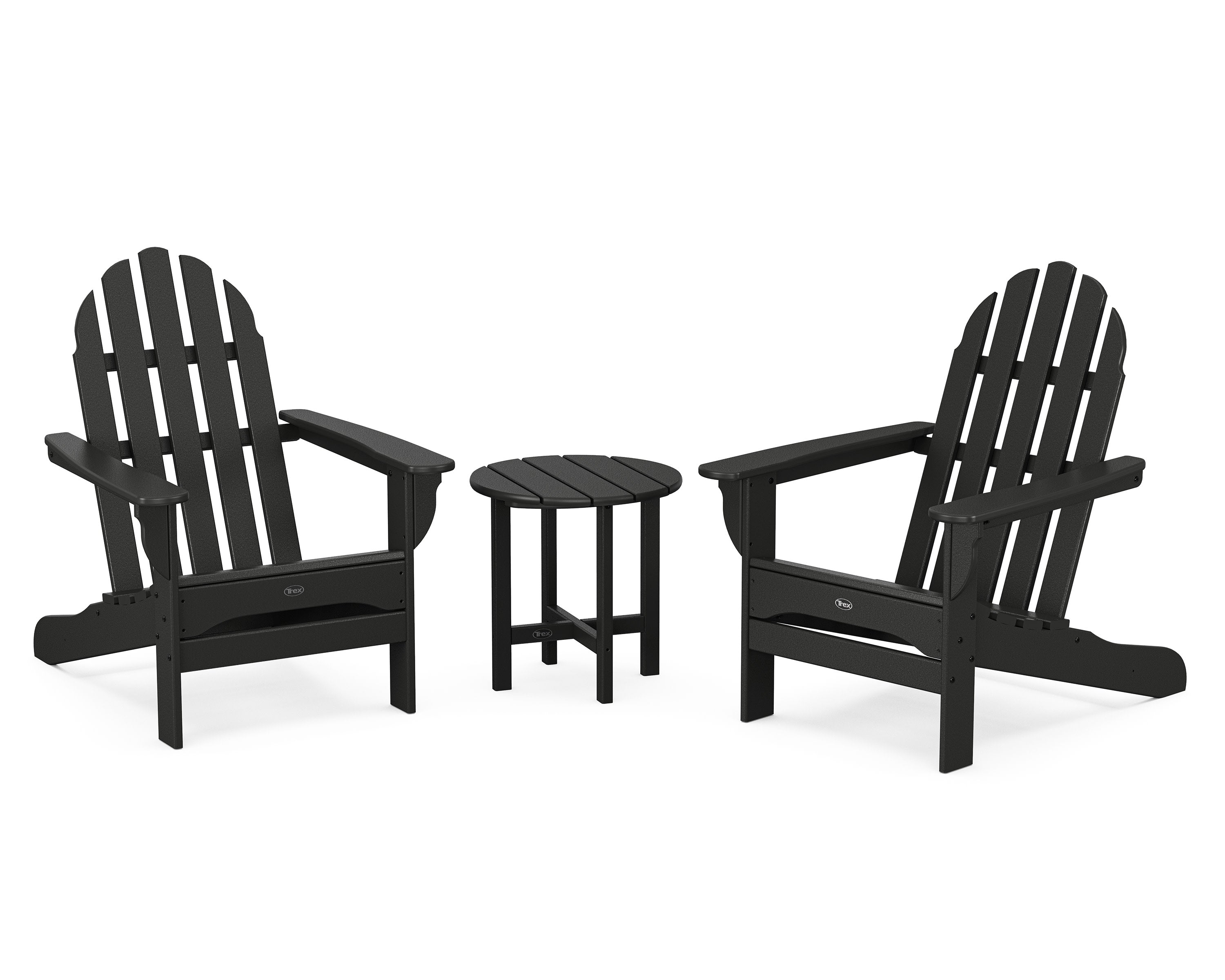 Cape Cod 3-Piece Adirondack Set in Charcoal Black