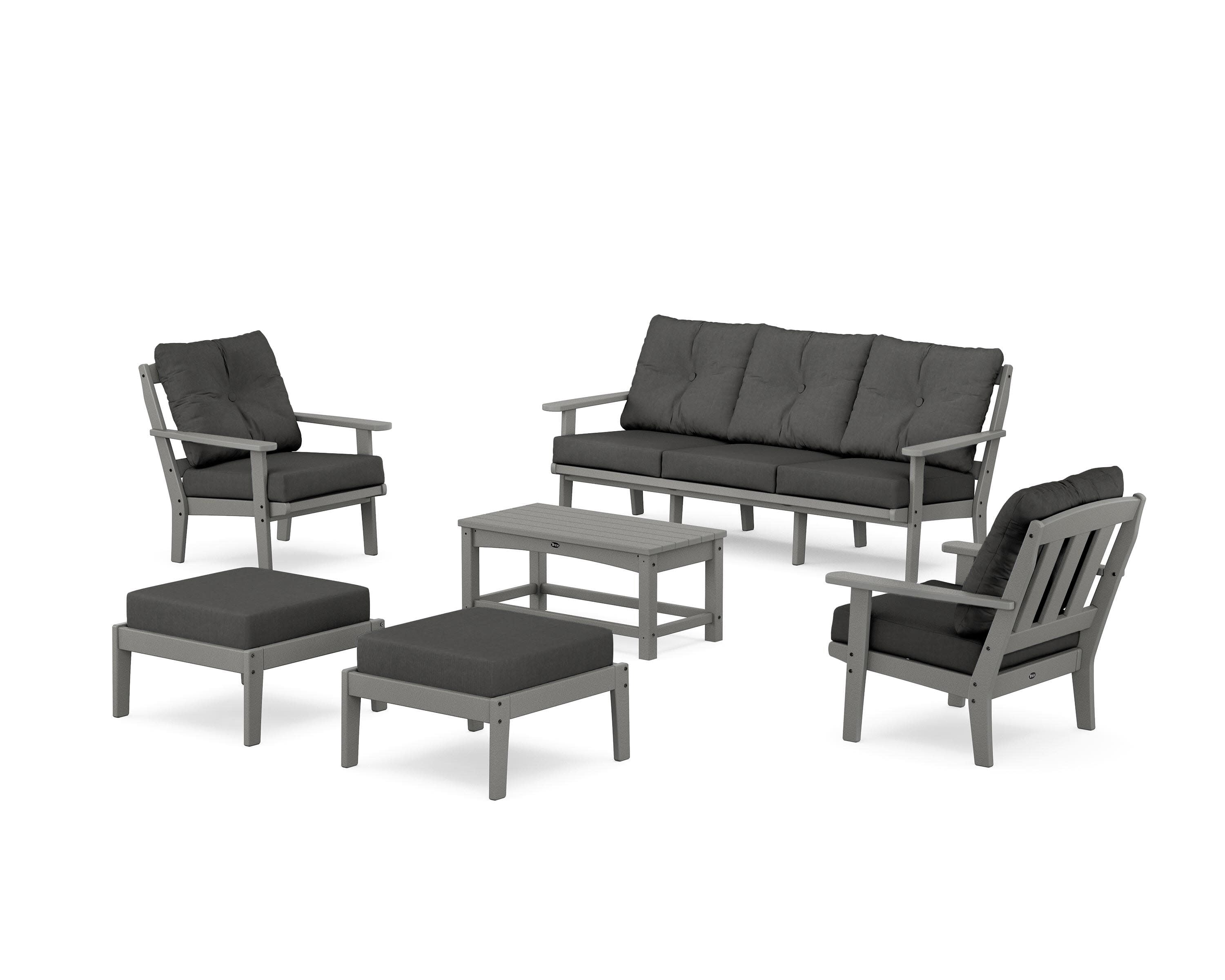 Cape Cod 6-Piece Lounge Sofa Set in Stepping Stone / Spectrum Carbon