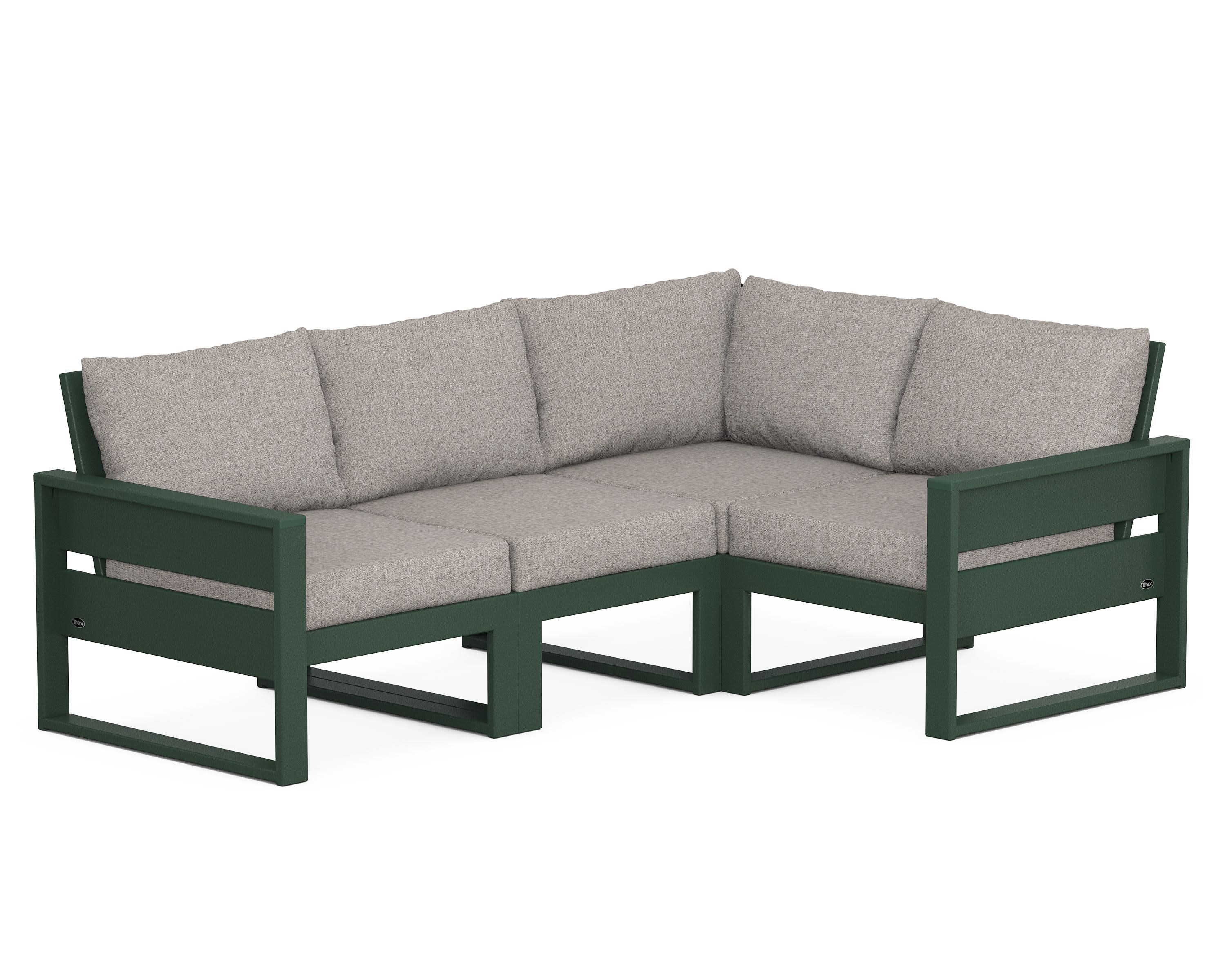 Eastport 4- Piece Sectional in Rainforest Canopy / Weathered Tweed