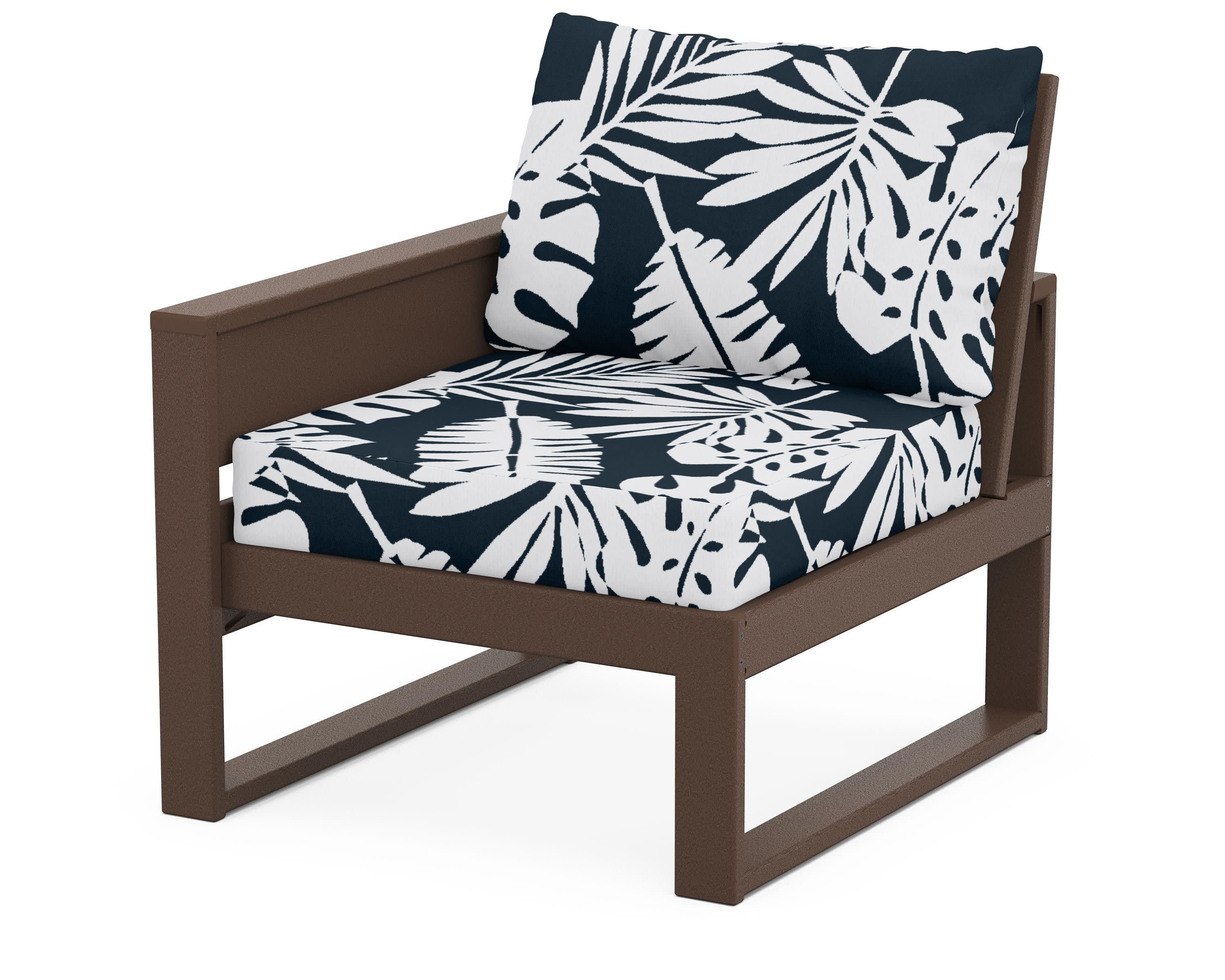 Eastport Modular Left Arm Chair in Vintage Lantern / Leaf Marine Indigo