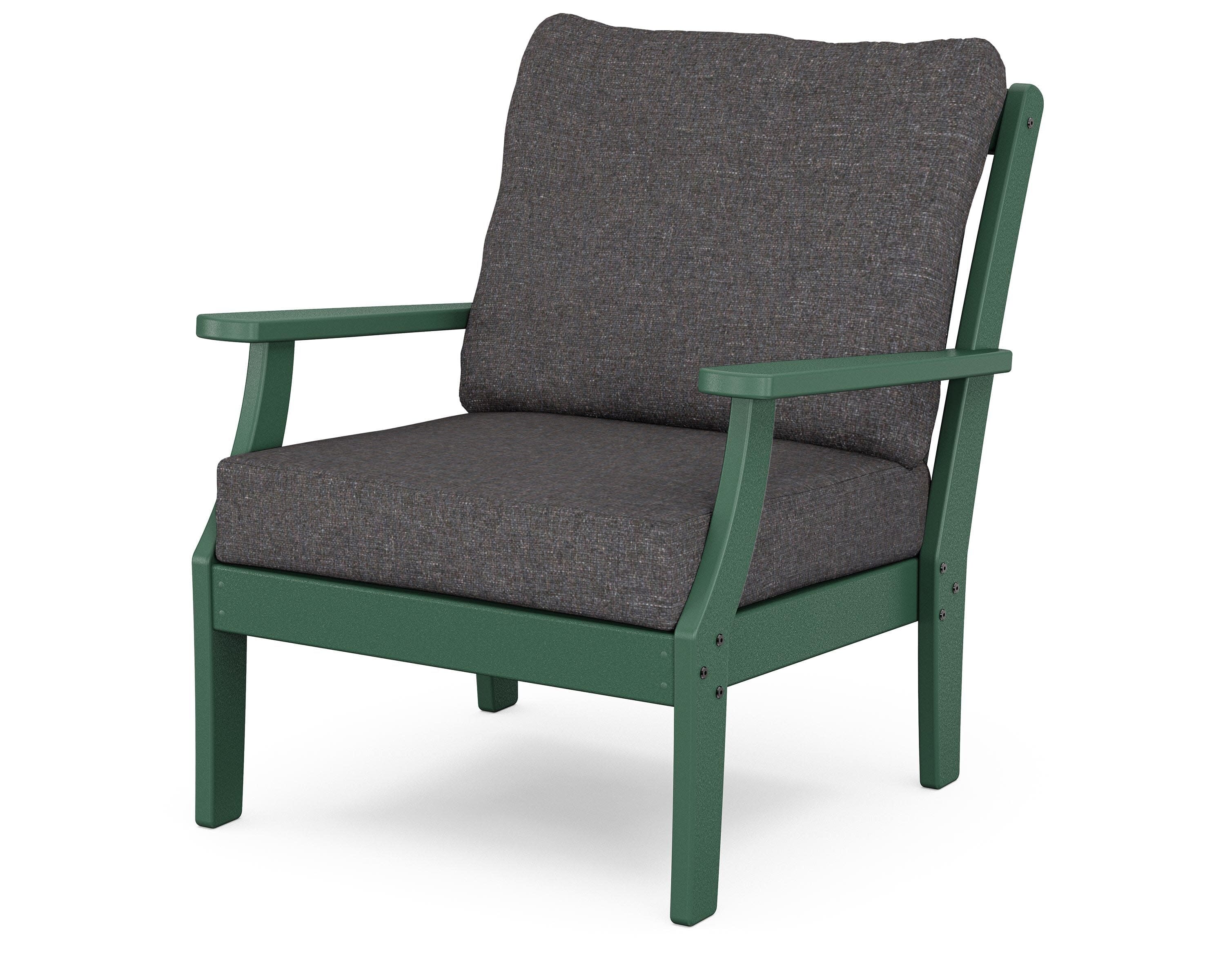 Yacht Club Deep Seating Chair in Rainforest Canopy / Ash Charcoal