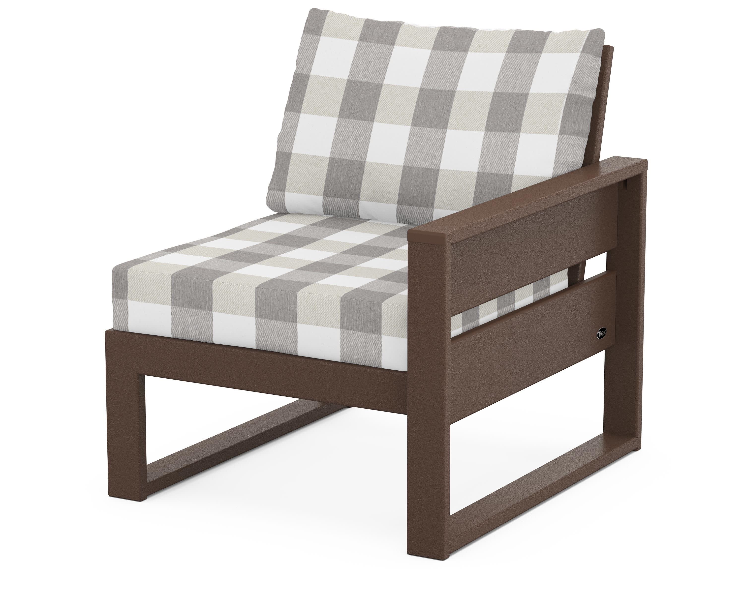 Eastport Modular Right Arm Chair in Vintage Lantern / Buffalo Plaid Grey Mist