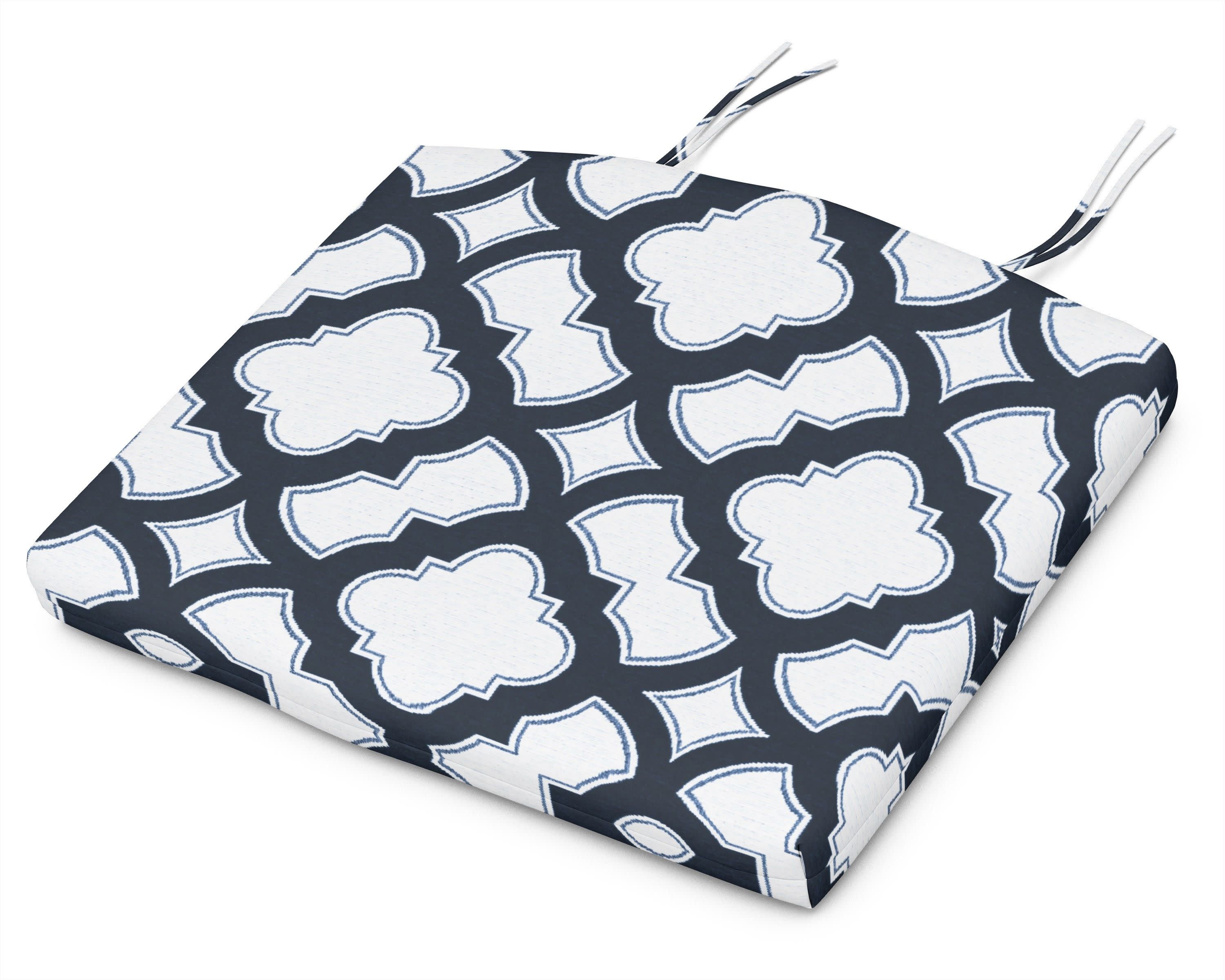 Seat Cushion - 18"D x 22"W x 2.5"H in Trellis Marine Indigo