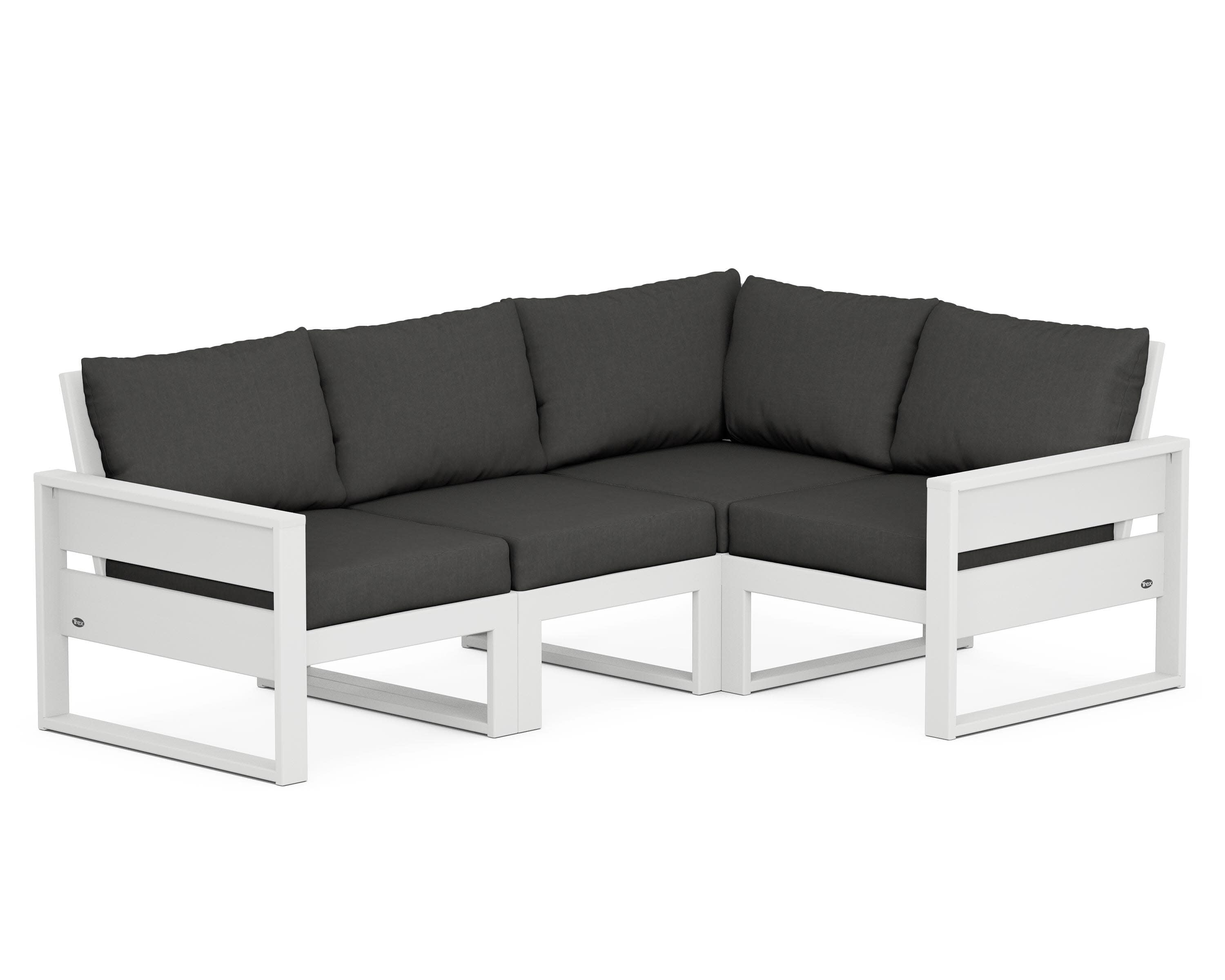 Eastport 4- Piece Sectional in Classic White / Spectrum Carbon