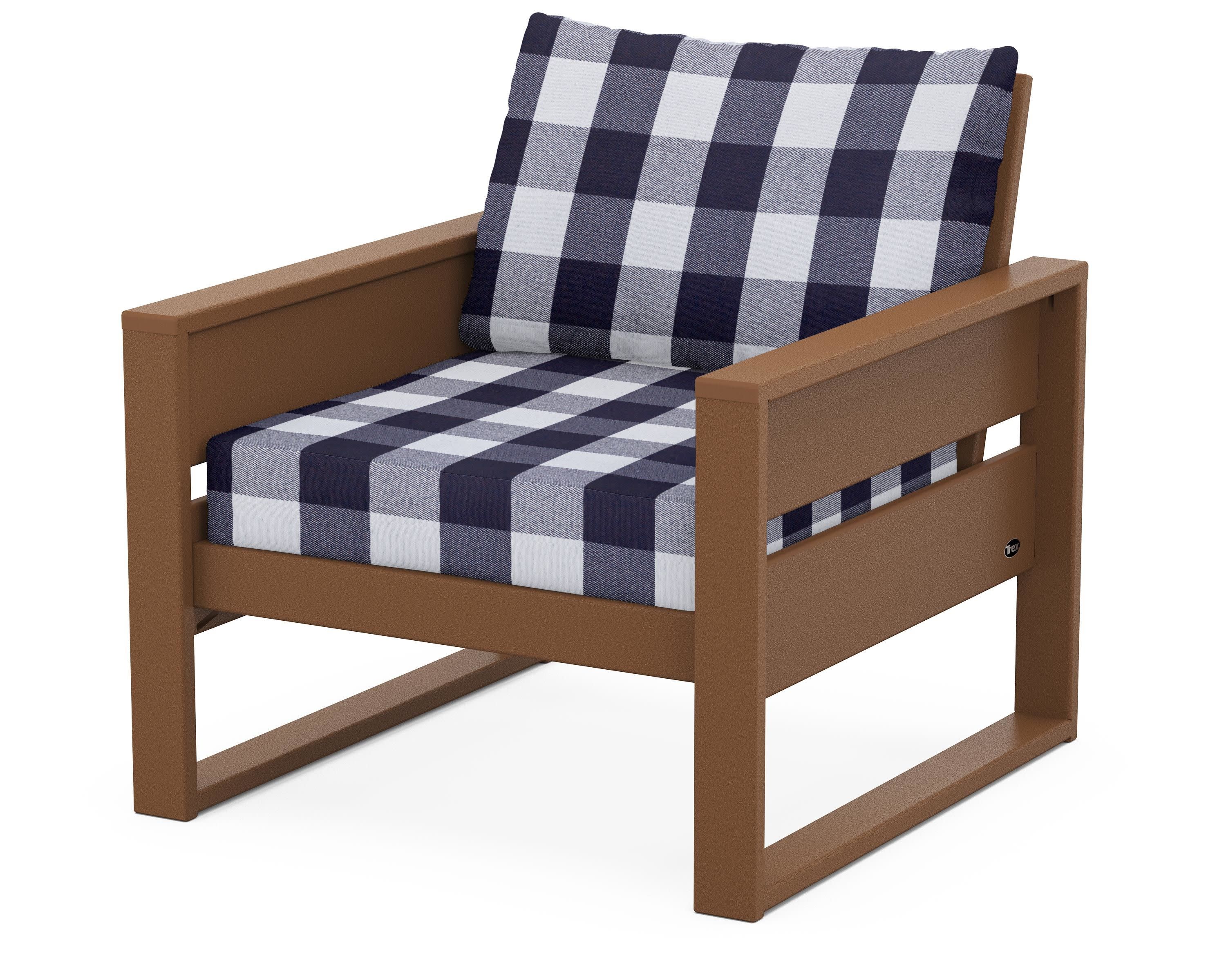 Eastport Club Chair in Tree House / Buffalo Plaid Navy