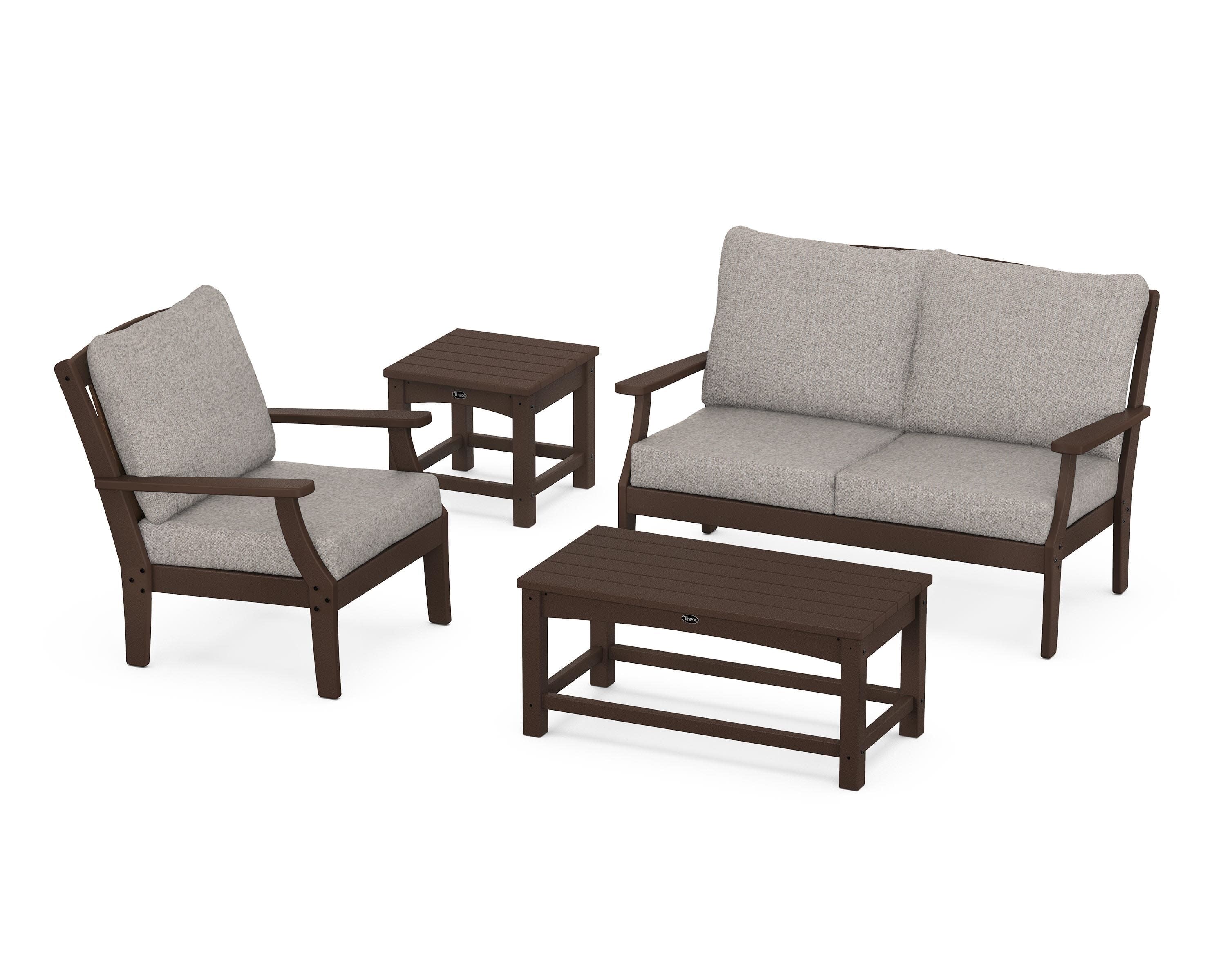 Yacht Club 4-Piece Deep Seating Set in Vintage Lantern / Weathered Tweed