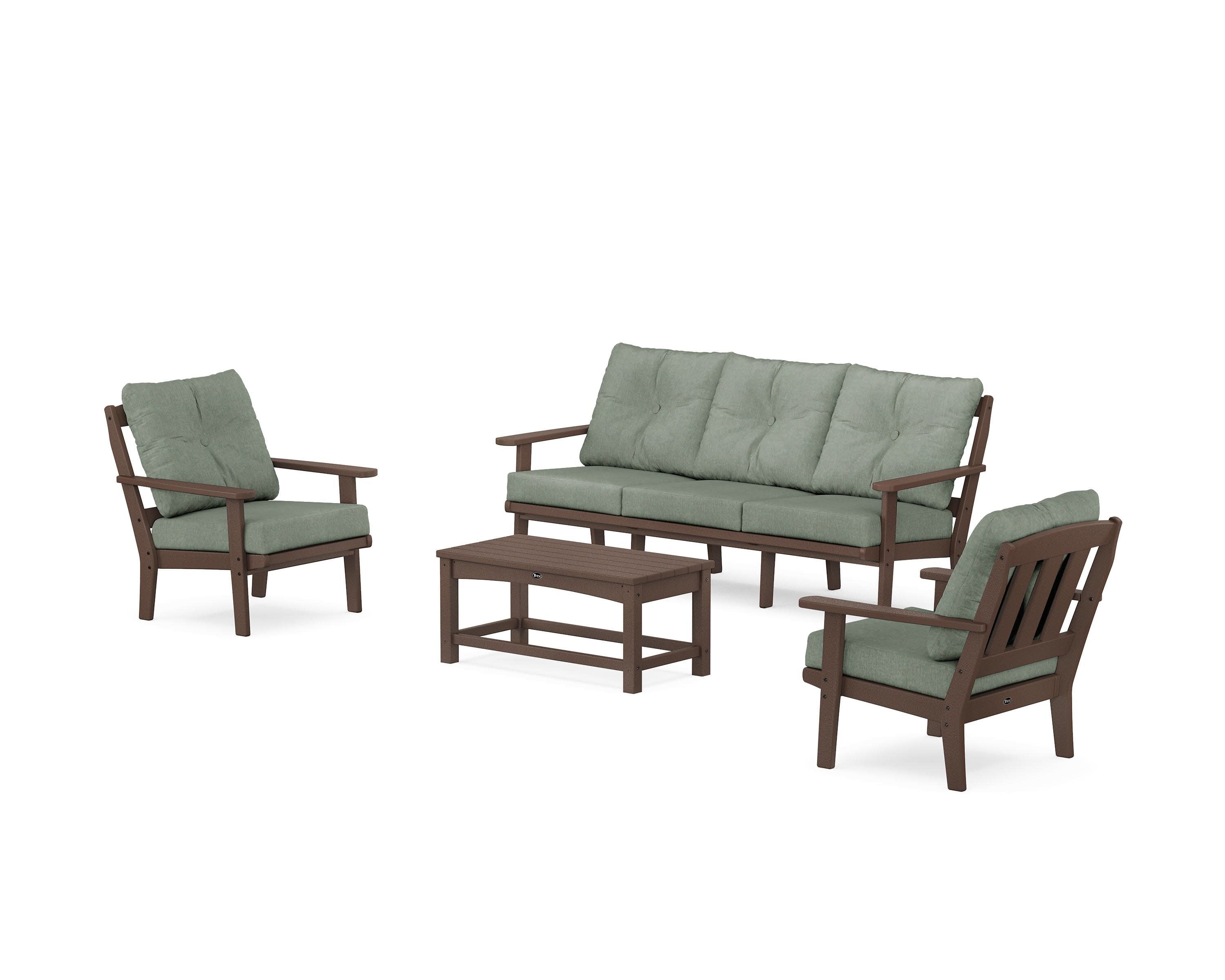 Cape Cod 4-Piece Deep Seating Set with Sofa in Vintage Lantern / Cast Sage