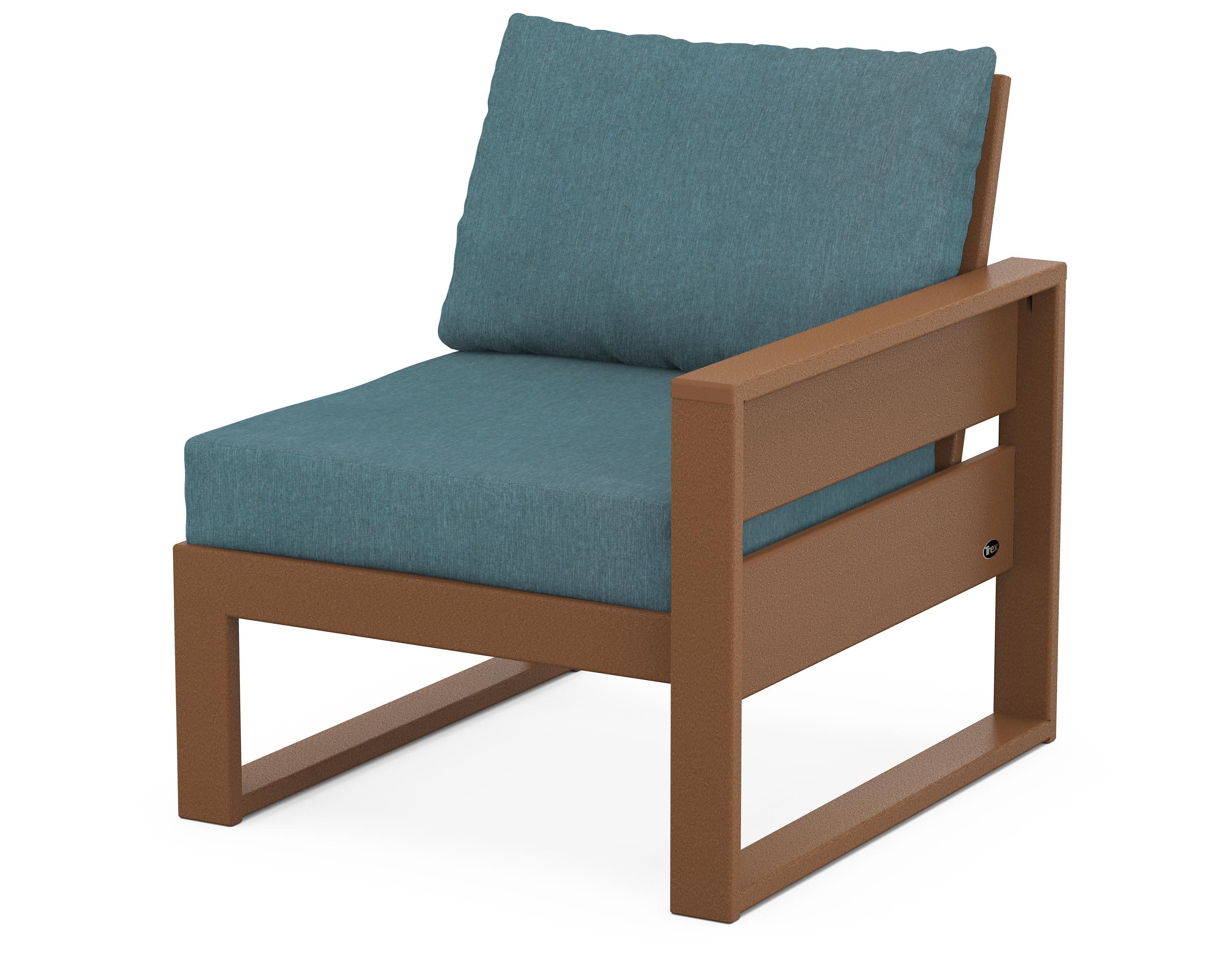 Eastport Modular Right Arm Chair in Tree House / Ocean Teal