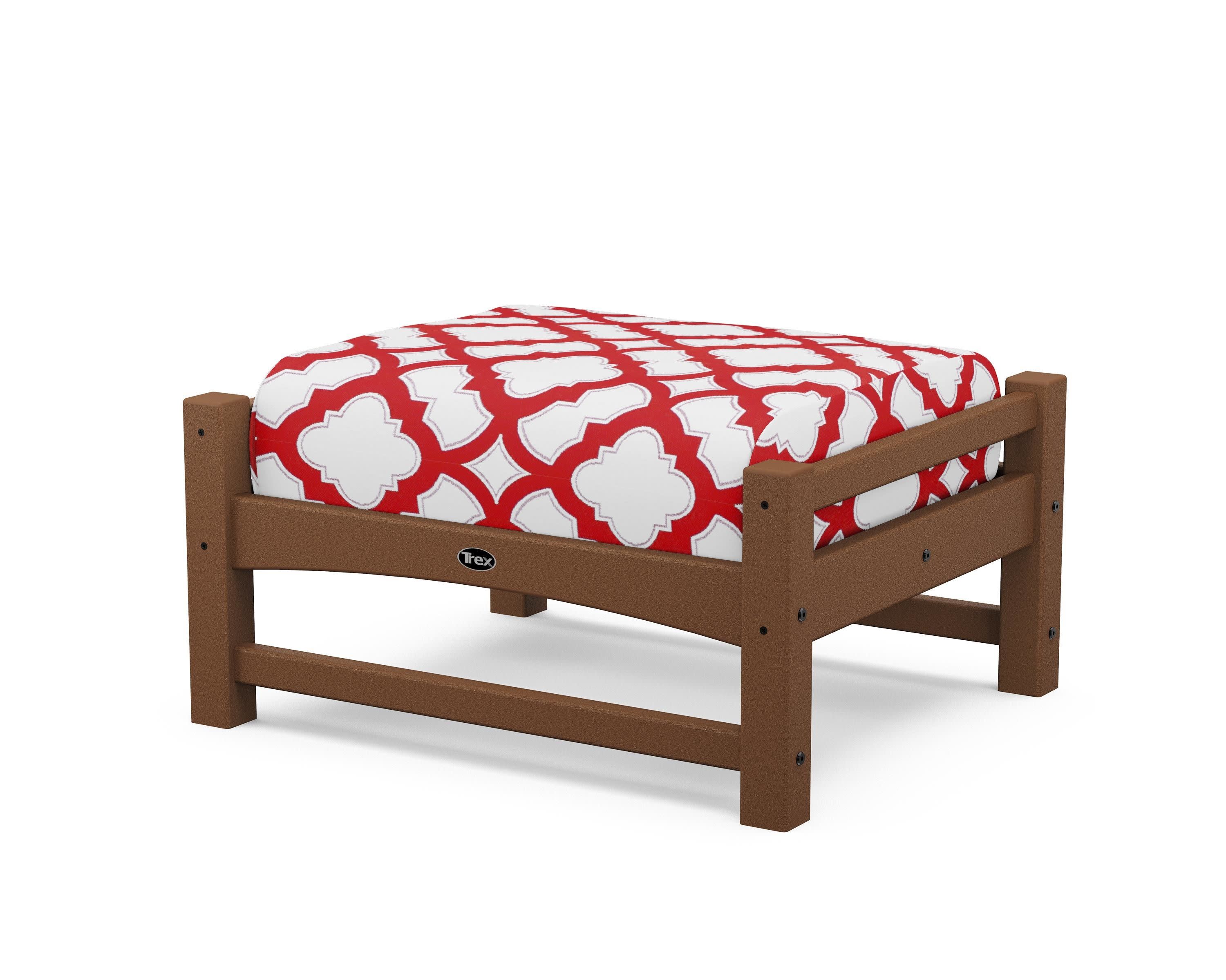 Rockport Club Ottoman in Tree House / Trellis Crimson