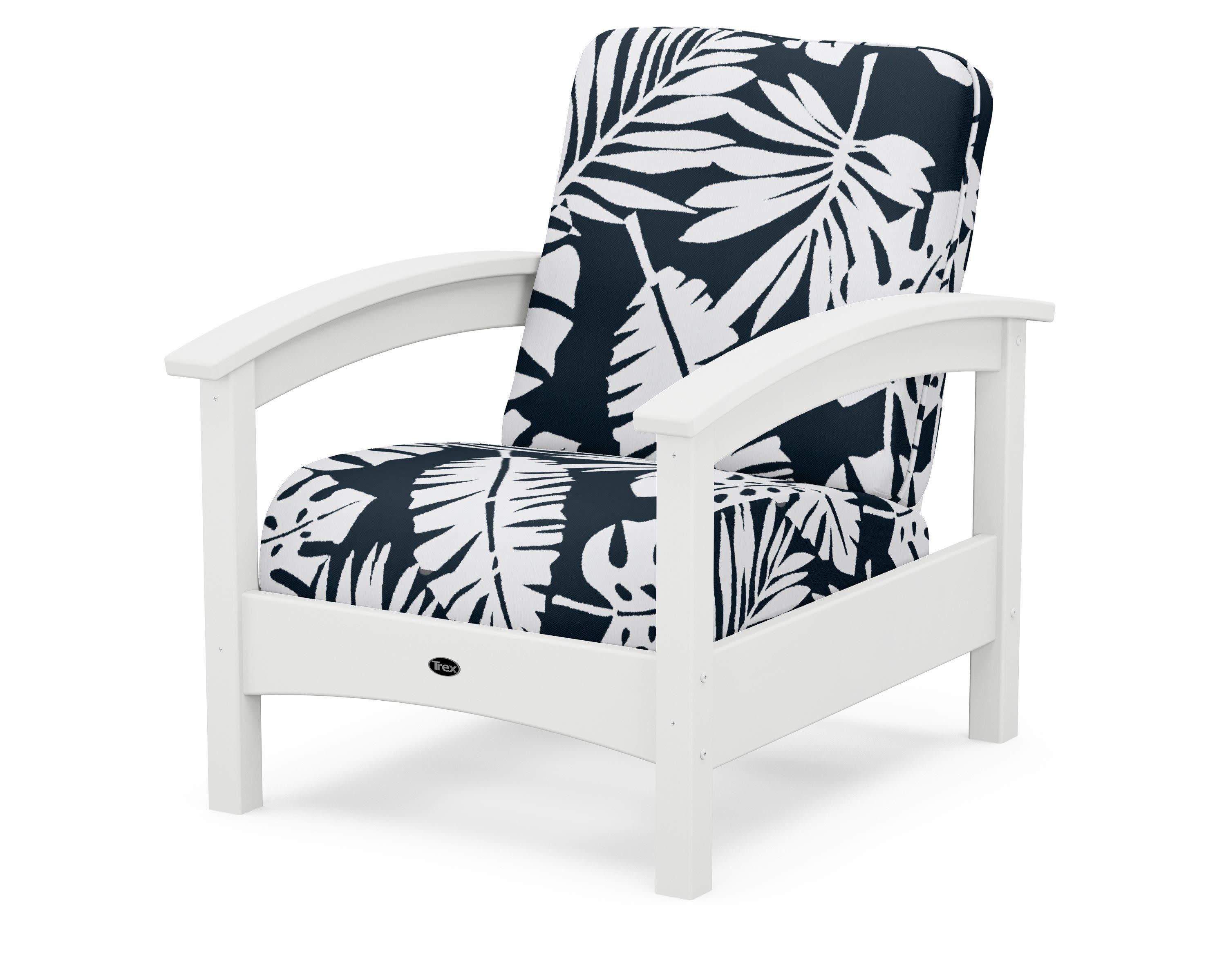 Rockport Club Chair in Classic White / Leaf Marine Indigo