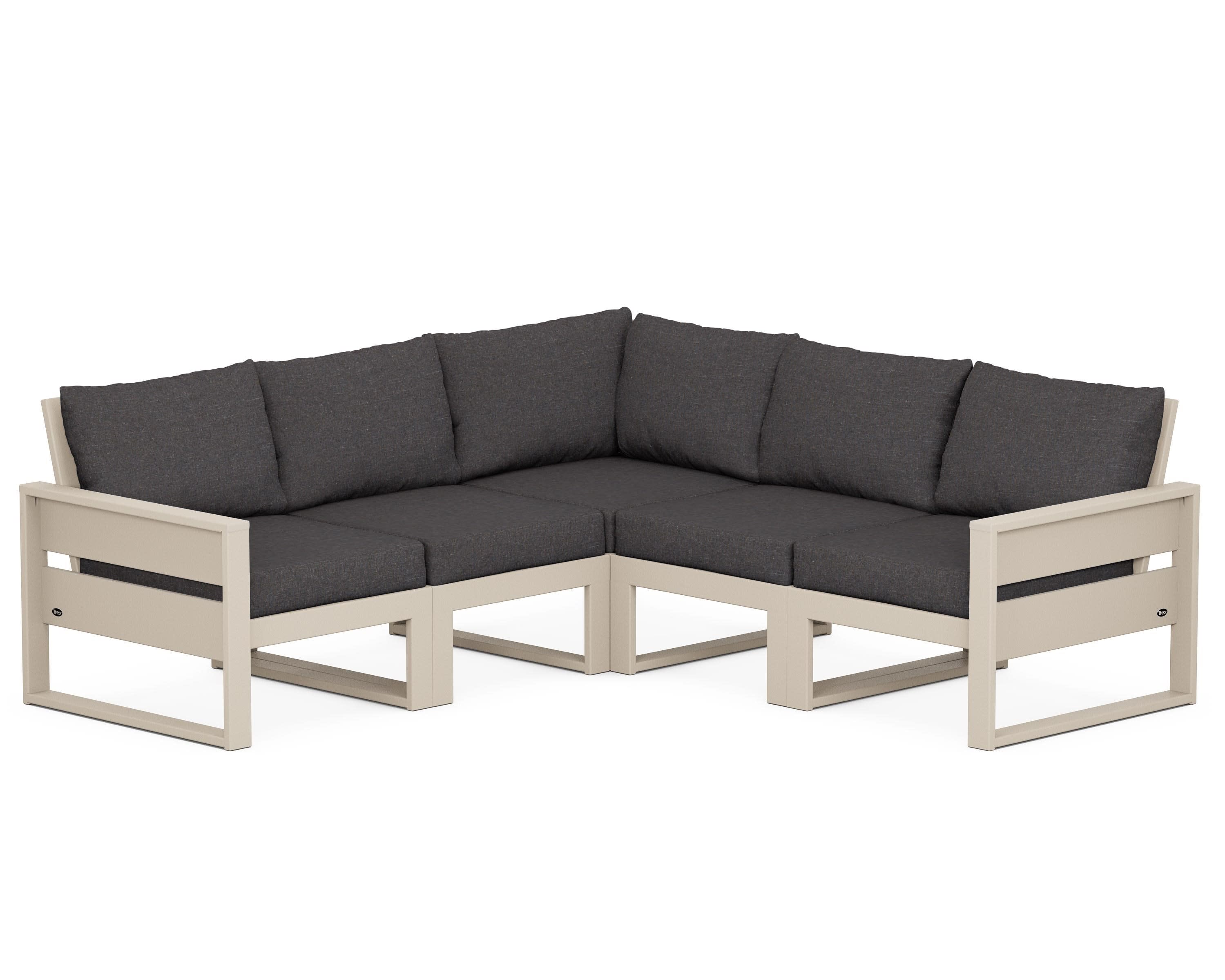 Eastport 5-Piece Sectional in Sand Castle / Ash Charcoal