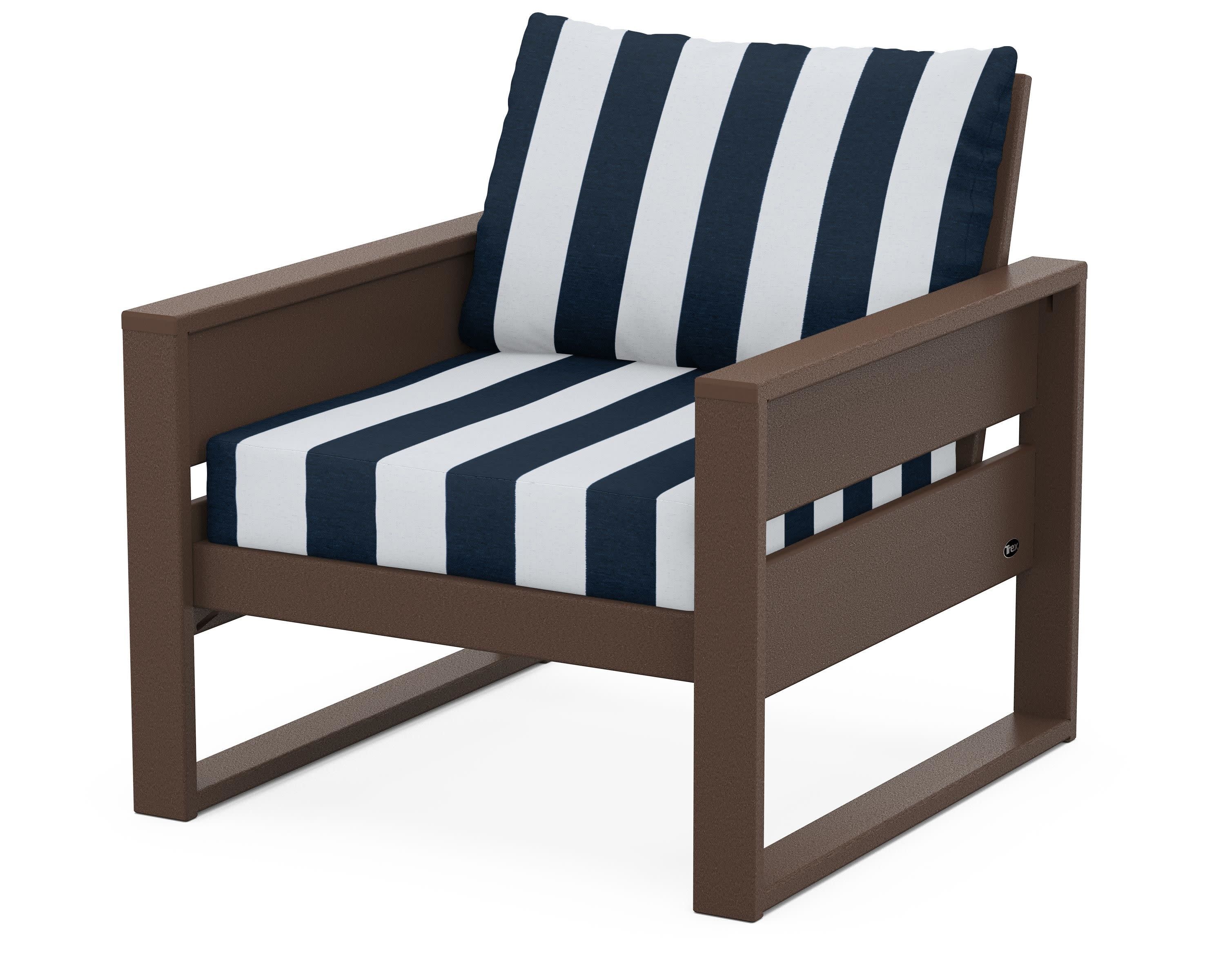 Eastport Club Chair in Vintage Lantern / Cabana Stripe Marine Indigo
