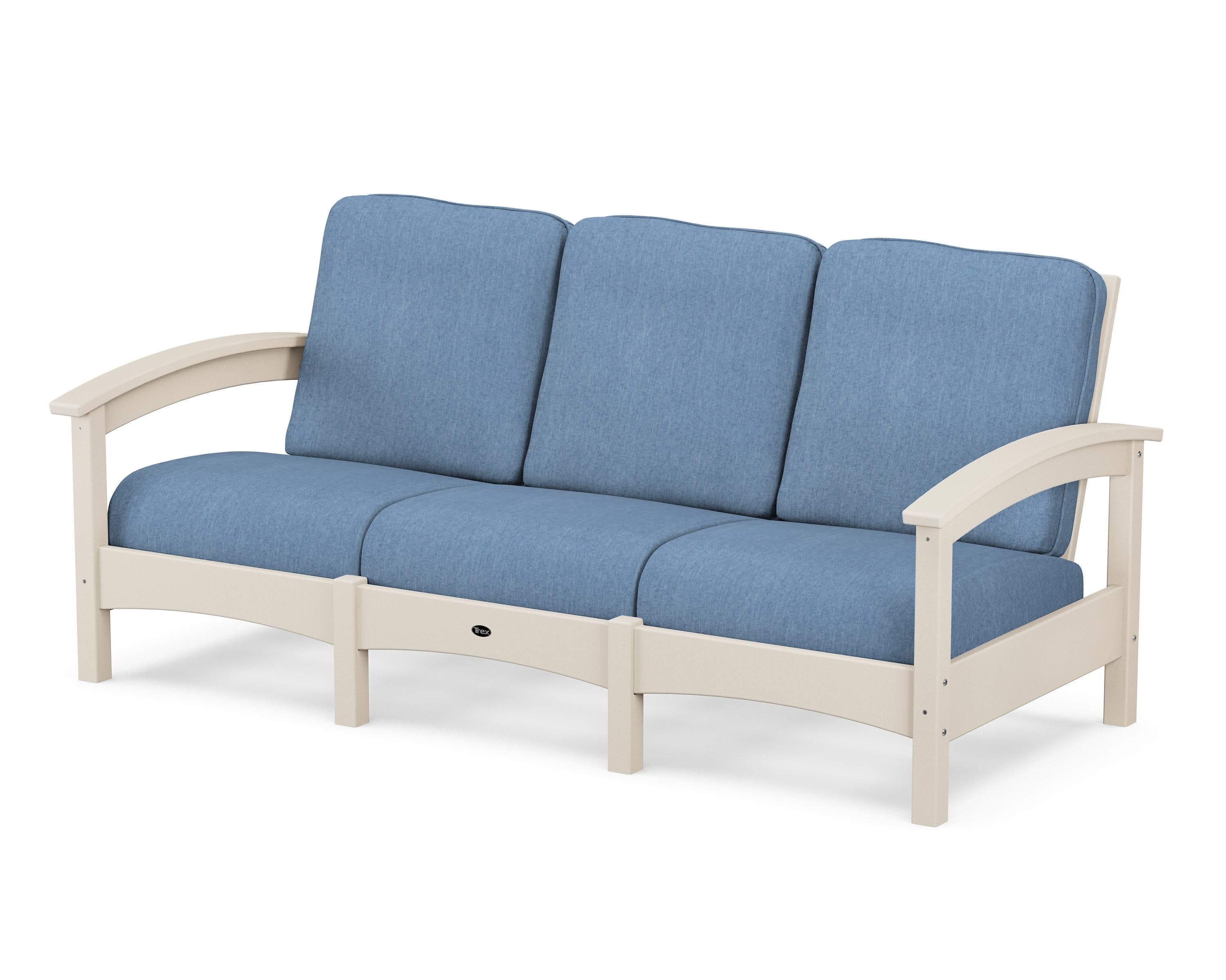 Rockport Club Sofa in Sand Castle / Sky Blue