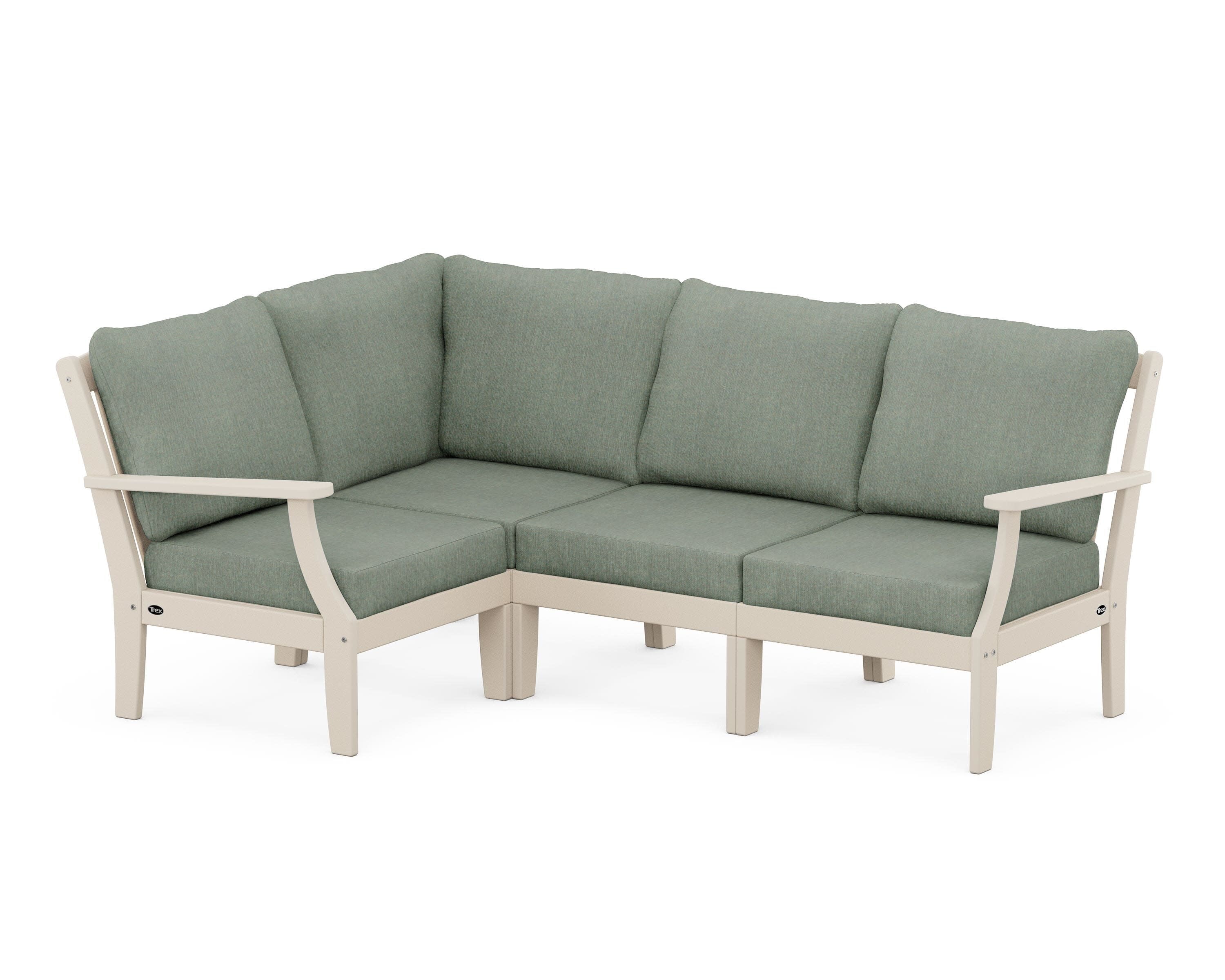 Yacht Club Modular 4-Piece Deep Seating Set in Sand Castle / Cast Sage