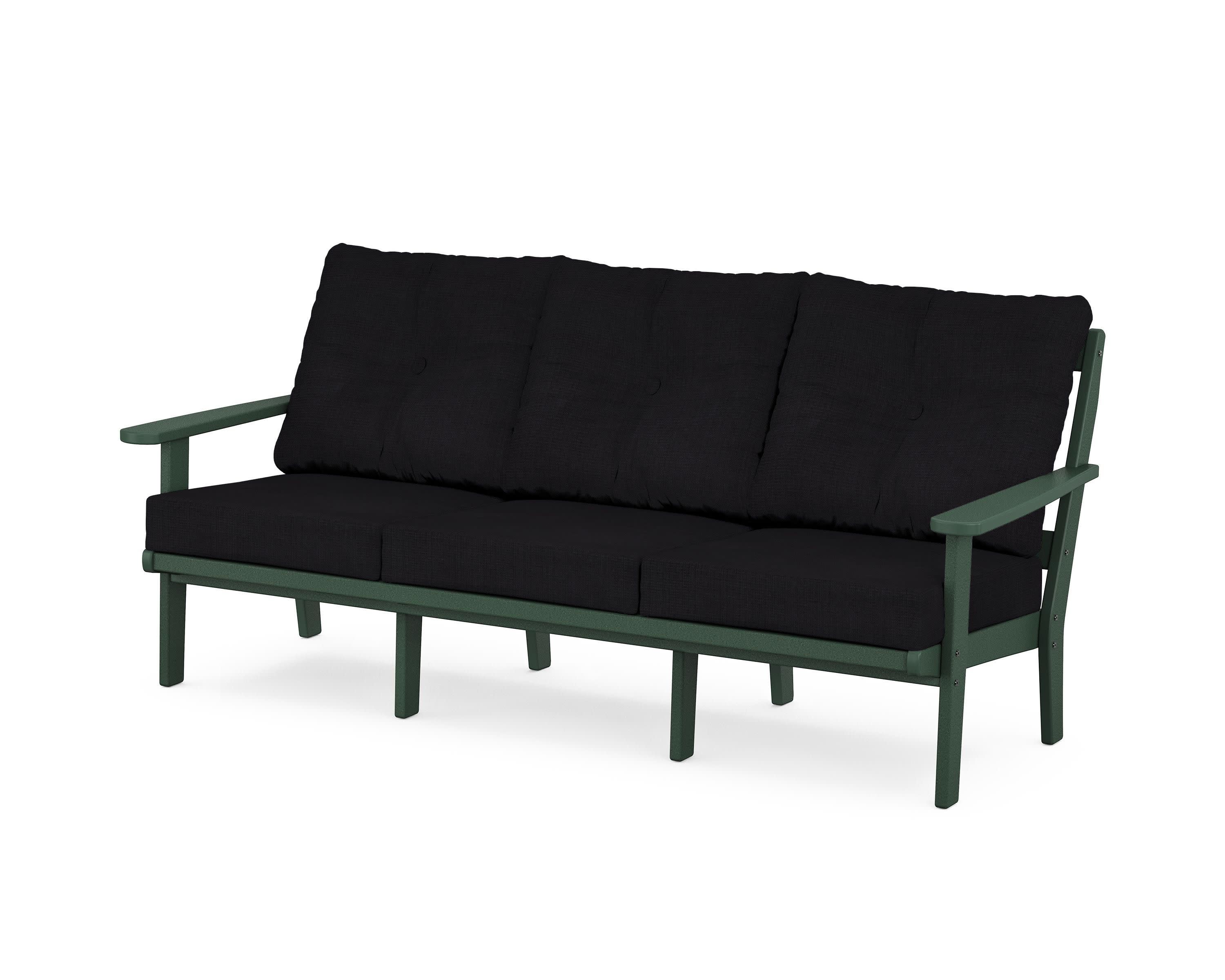 Cape Cod Deep Seating Sofa in Rainforest Canopy / Midnight Linen