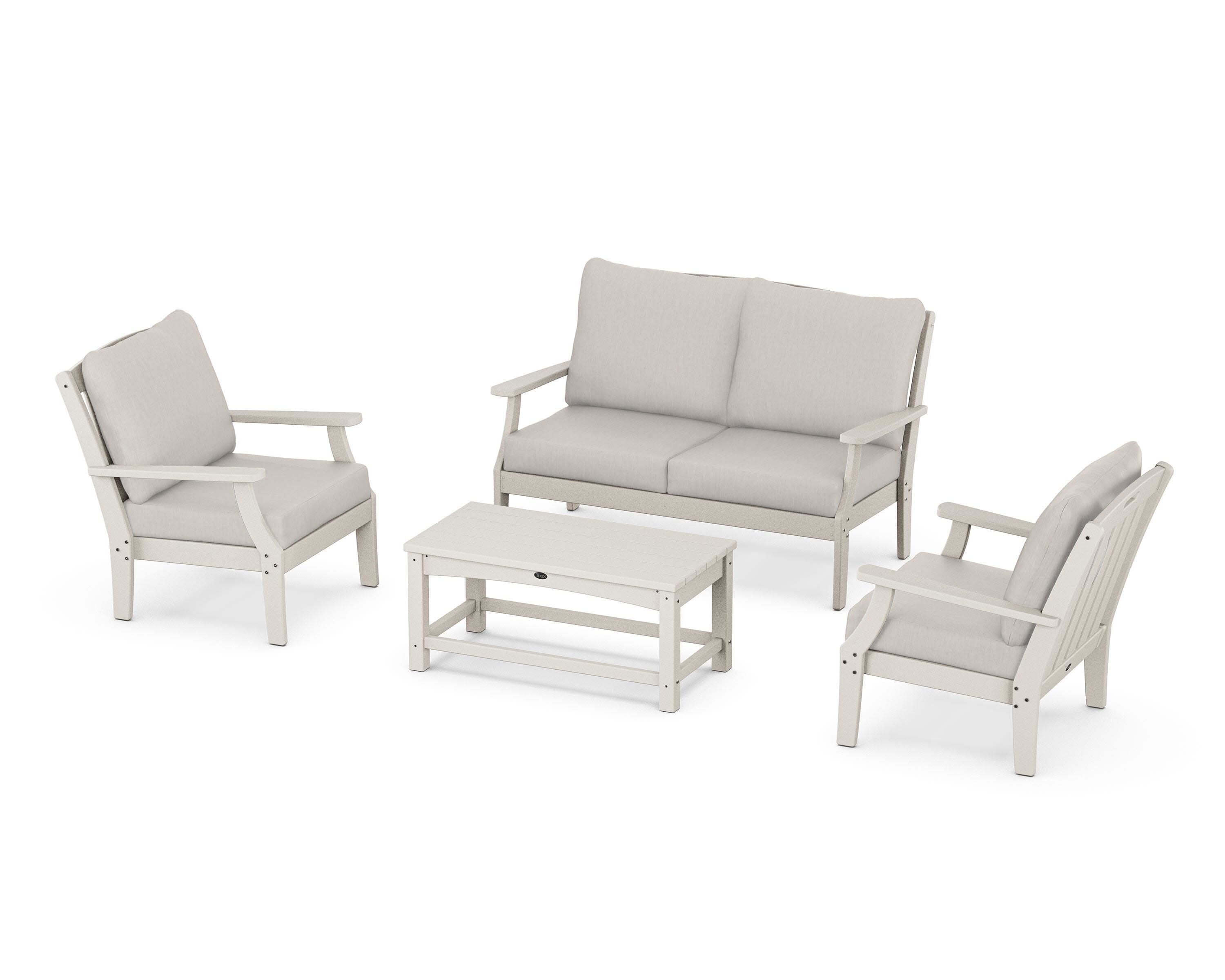 Yacht Club 4-Piece Deep Seating Chair Set in Sand Castle / Cast Ash