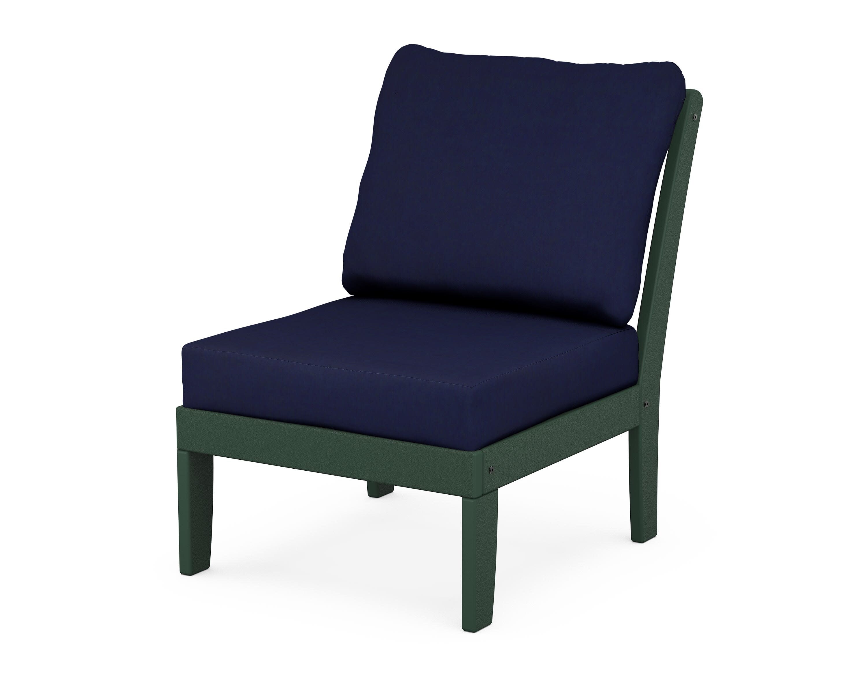 Yacht Club Modular Armless Chair in Rainforest Canopy / Navy