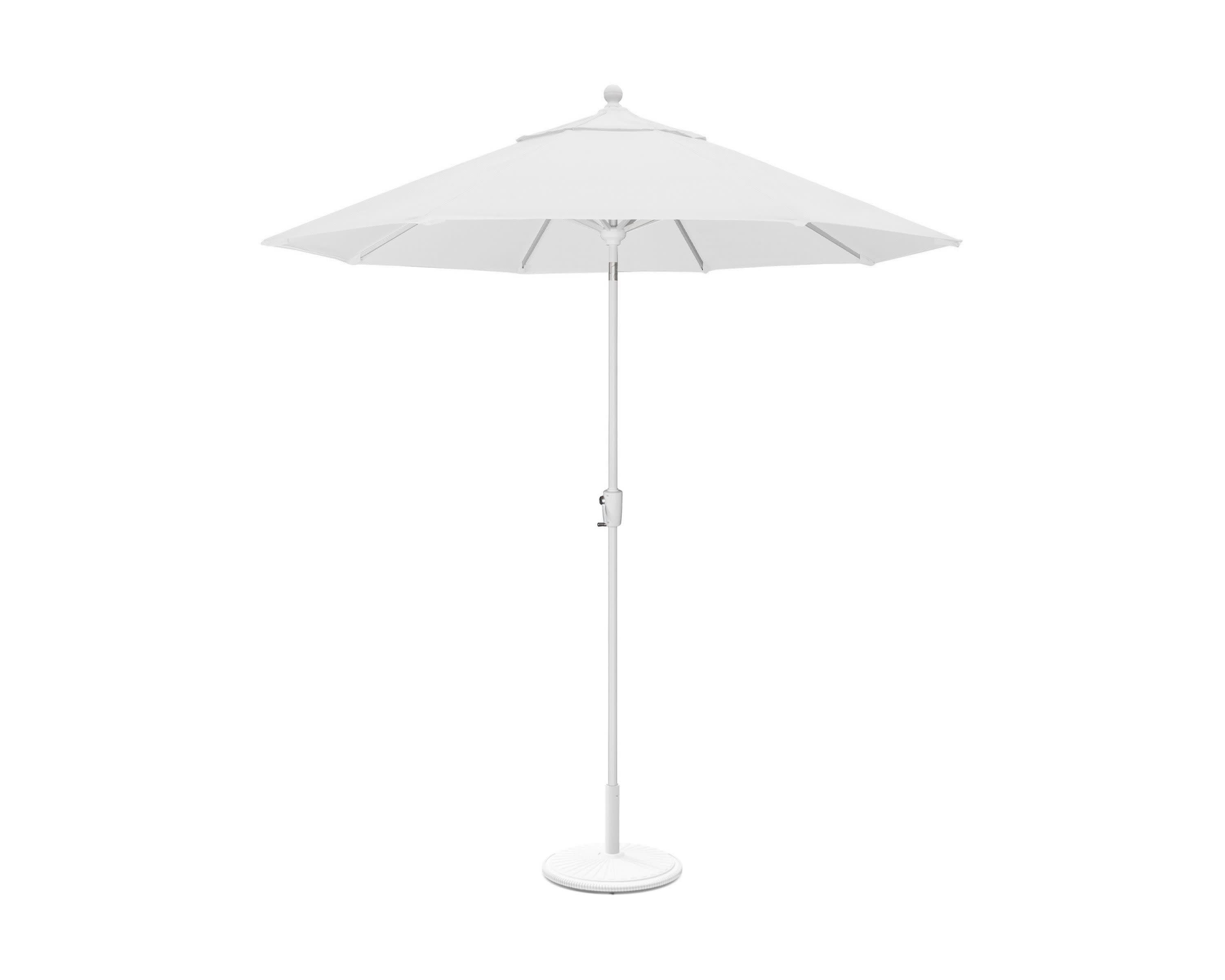 9' Tilt Market Umbrella & Base - Bar Height in White / Natural