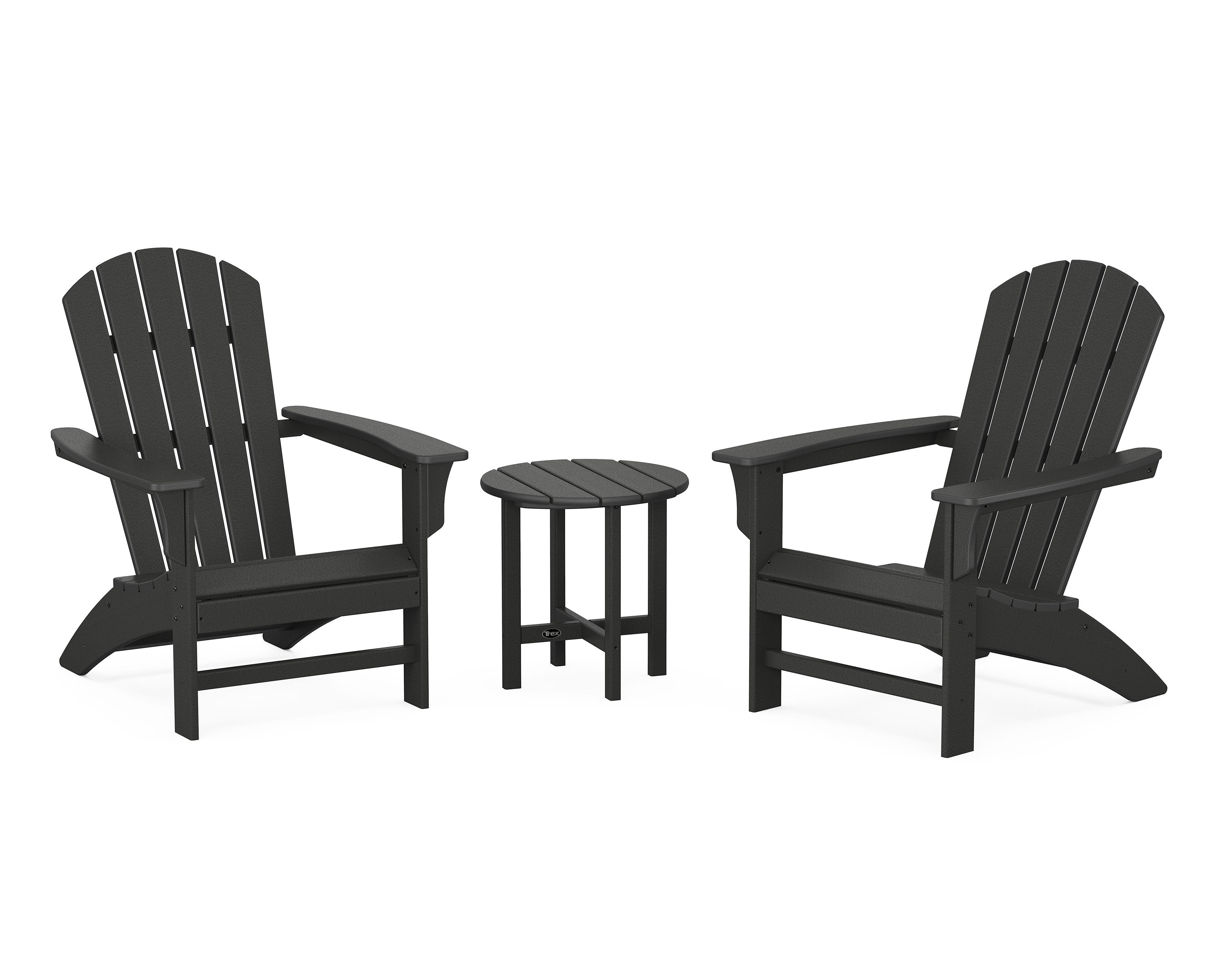 Yacht Club 3-Piece Adirondack Set in Charcoal Black