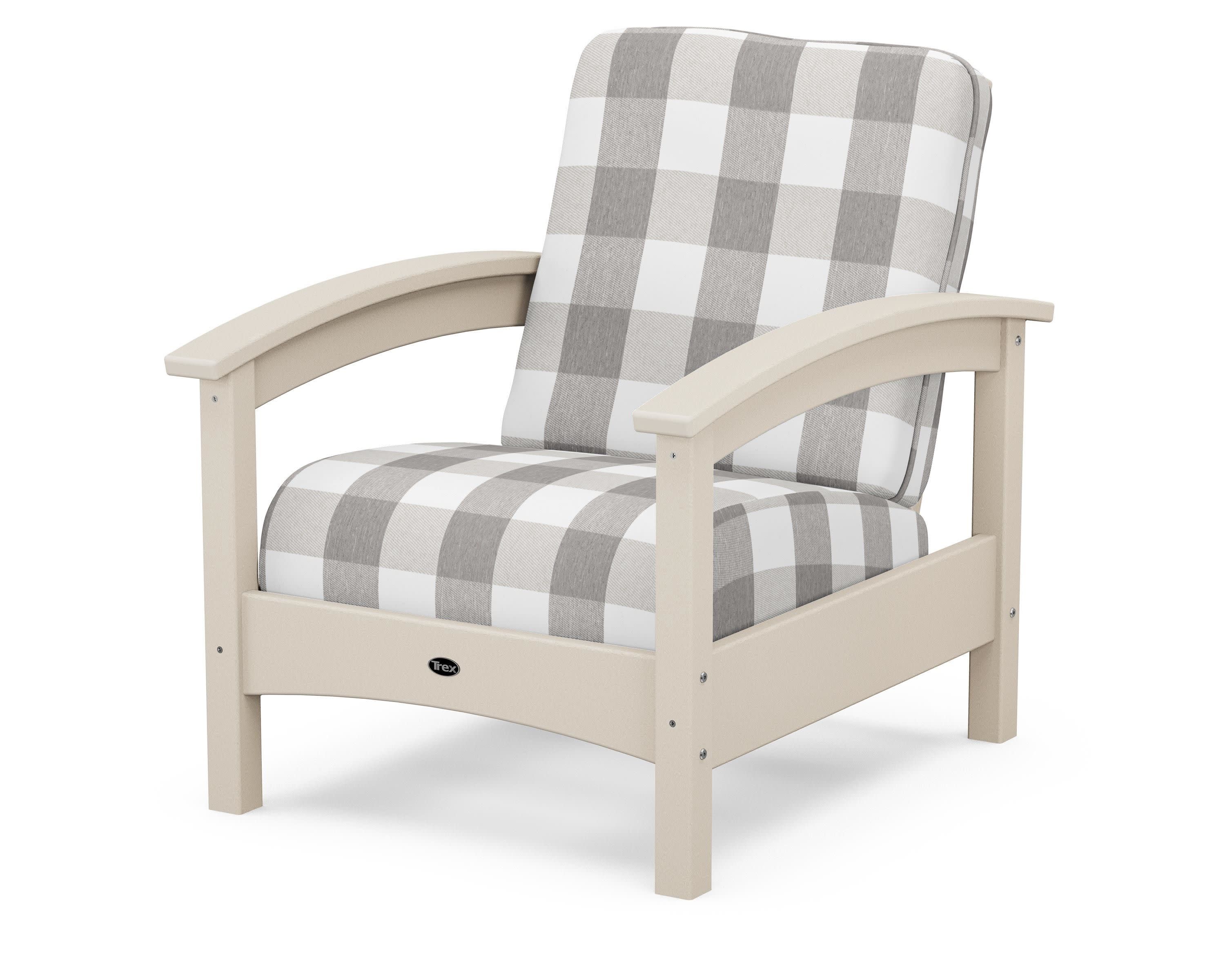 Rockport Club Chair in Sand Castle / Buffalo Plaid Grey Mist