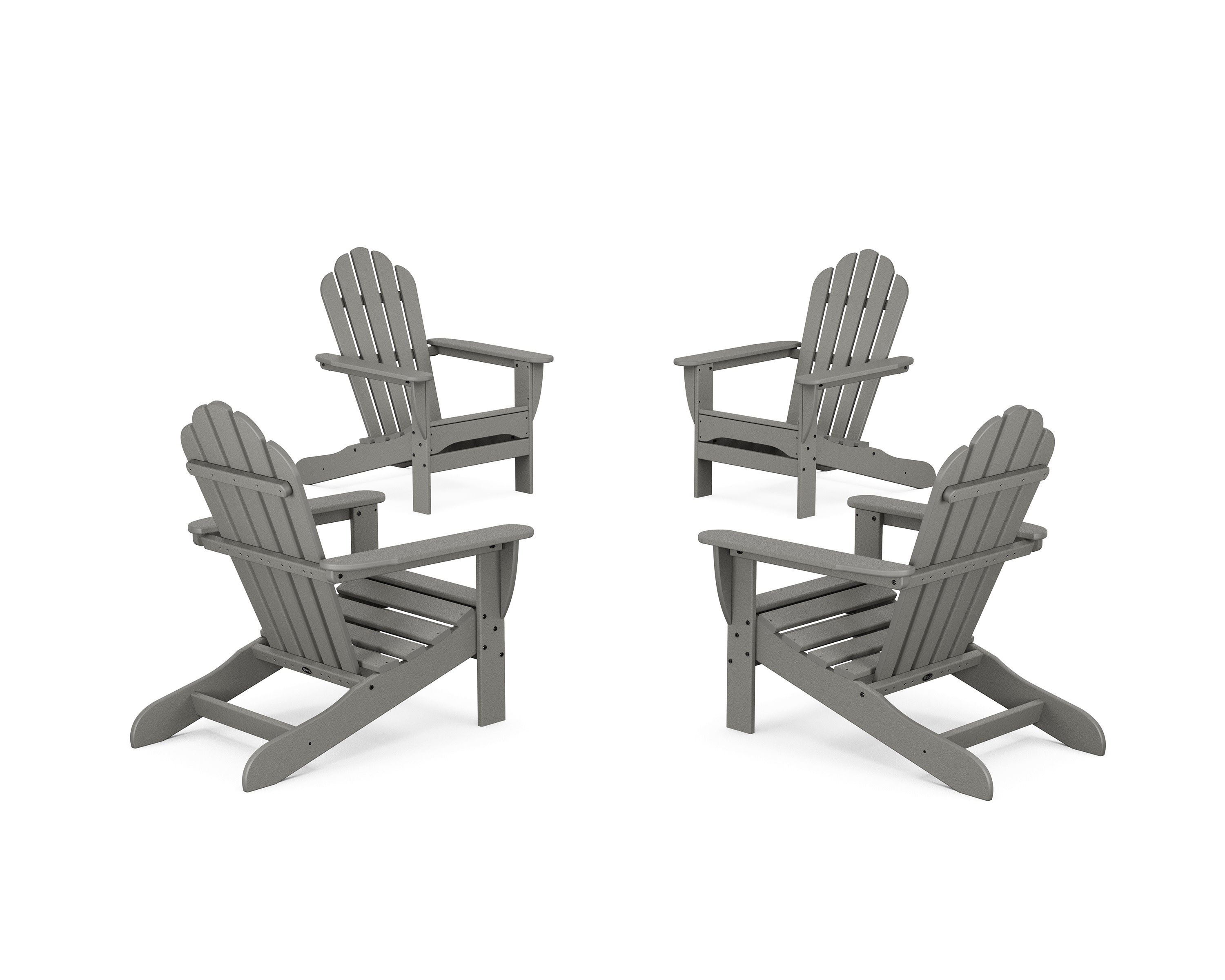 4-Piece Monterey Bay Adirondack Chair Conversation Set in Stepping Stone