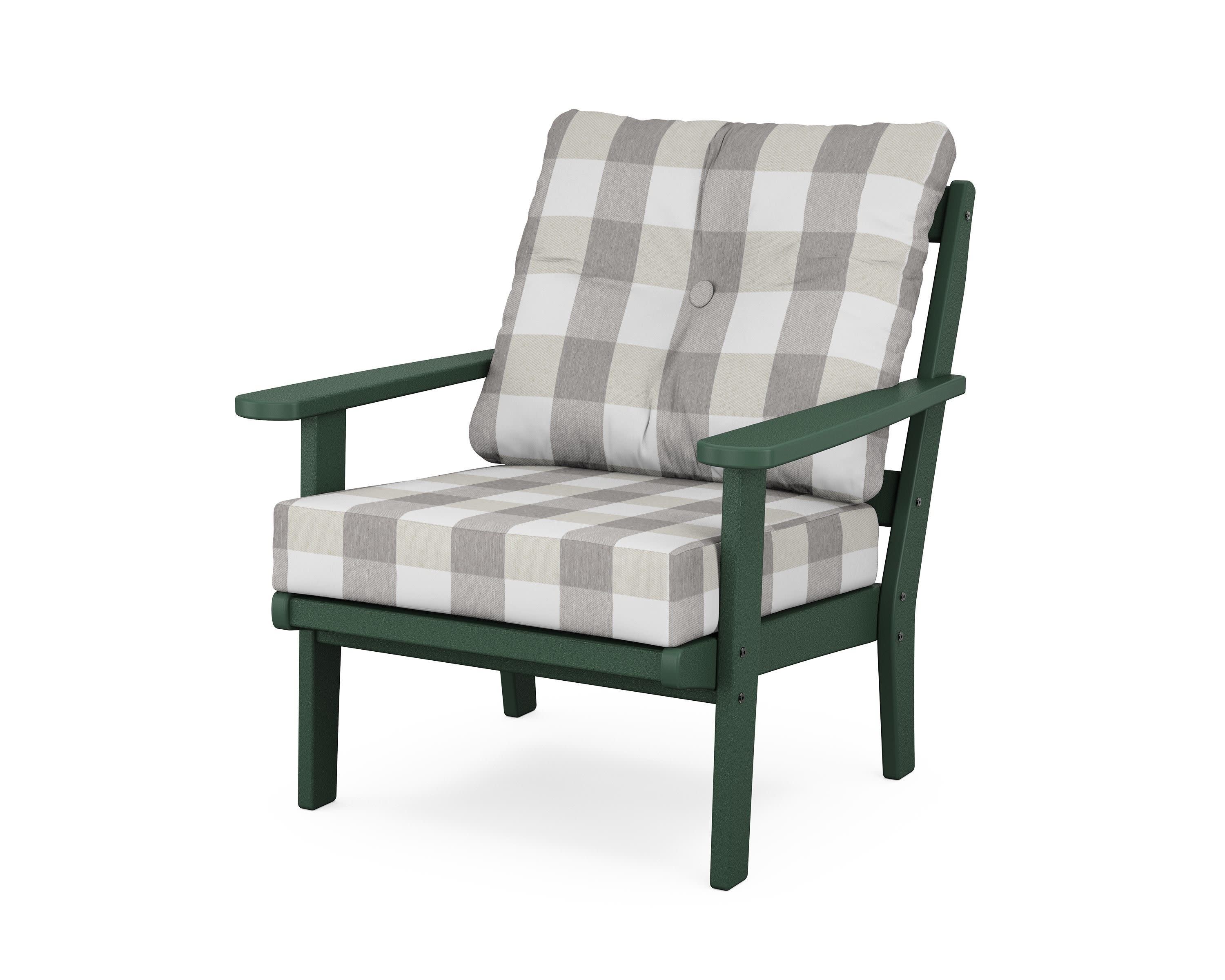 Cape Cod Deep Seating Chair in Rainforest Canopy / Buffalo Plaid Grey Mist