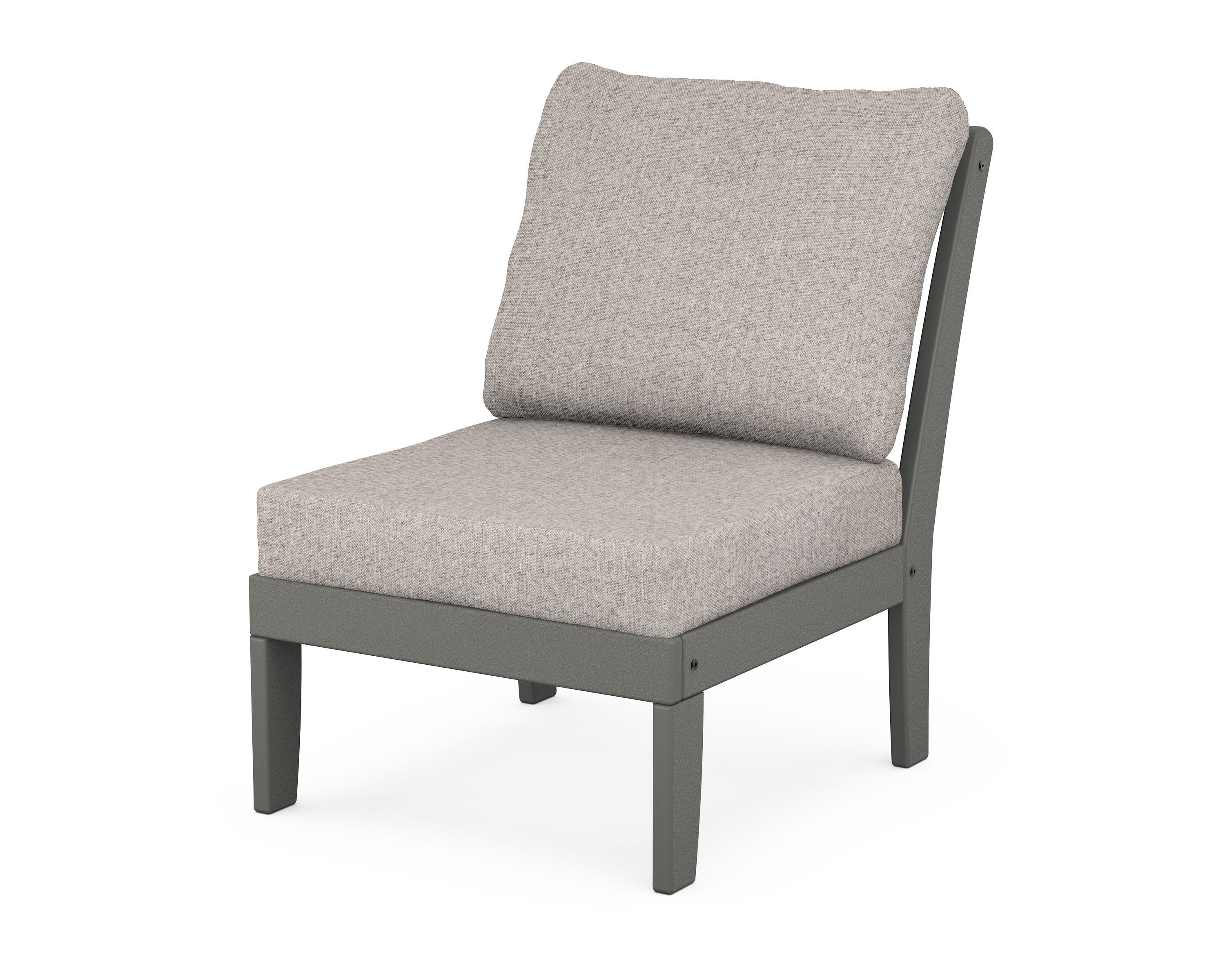 Yacht Club Modular Armless Chair in Stepping Stone / Weathered Tweed