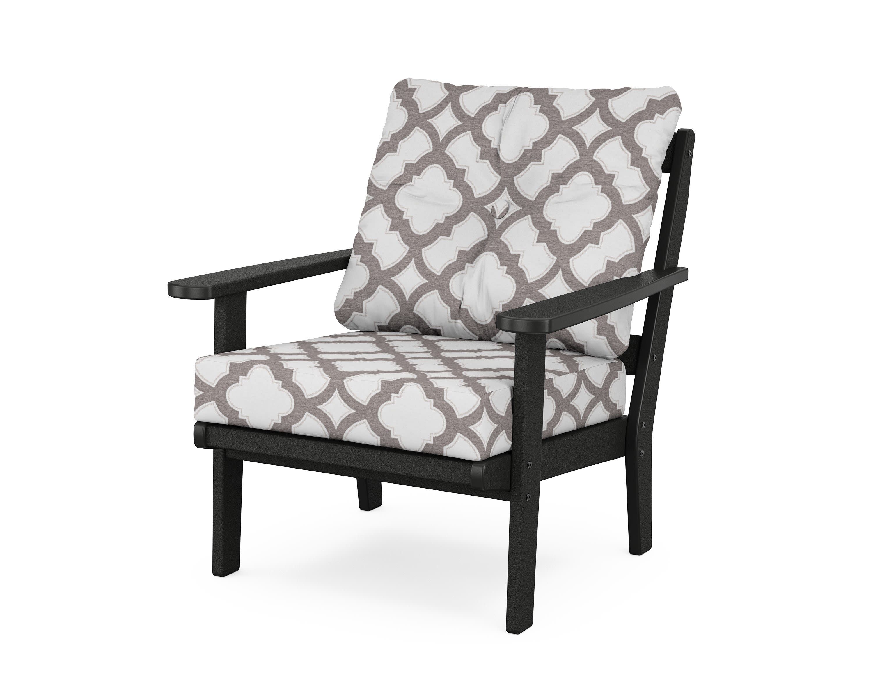 Cape Cod Deep Seating Chair in Charcoal Black / Trellis Grey Mist