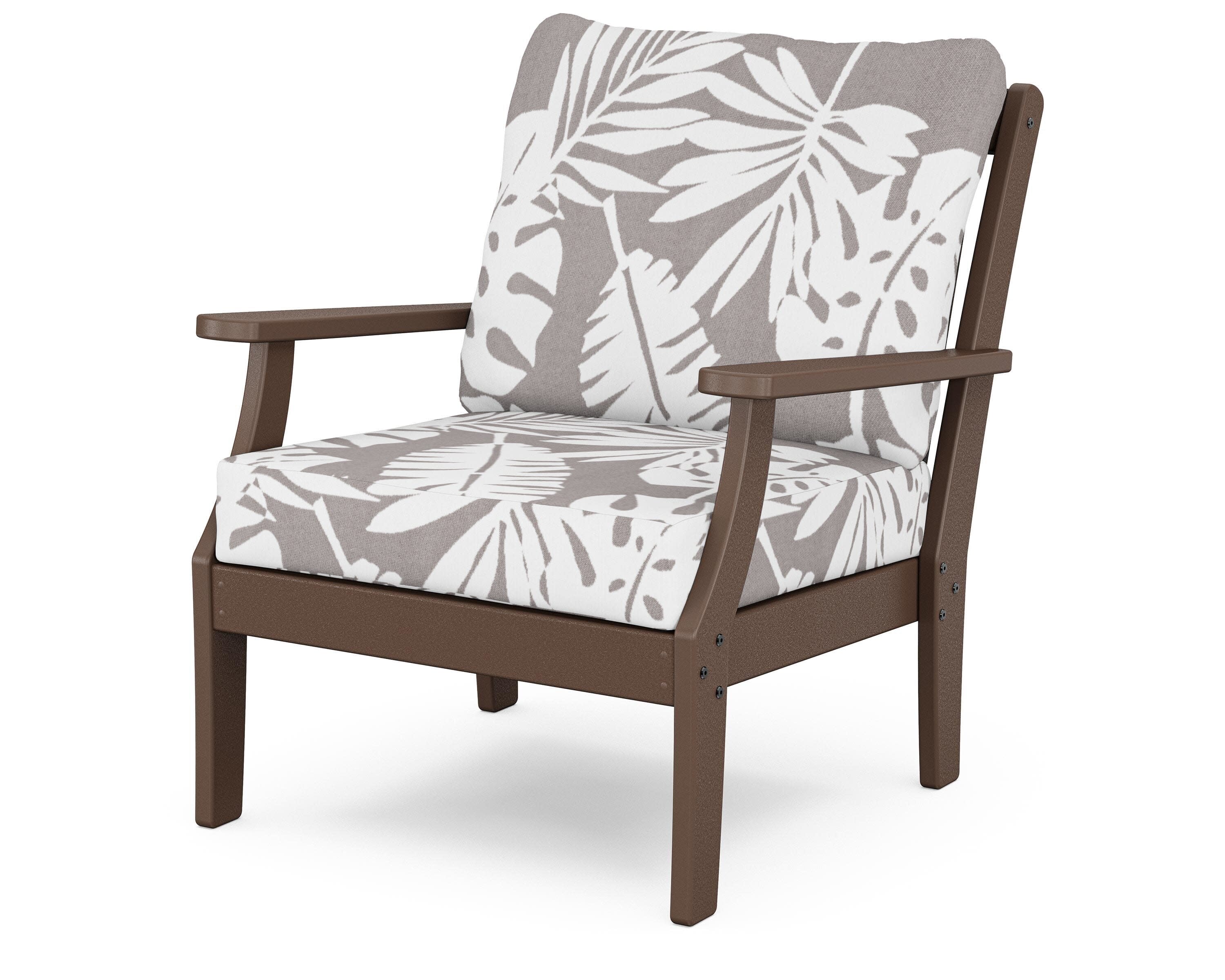 Yacht Club Deep Seating Chair in Vintage Lantern / Leaf Grey Mist